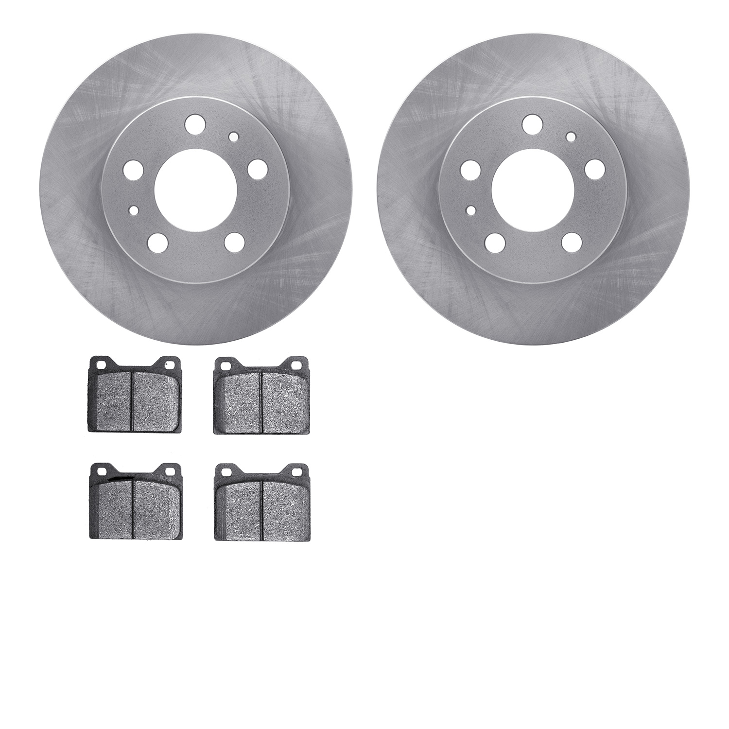 6502-27060 Brake Rotors w/5000 Advanced Brake Pads Kit, 1967-1972 Volvo, Position: Front