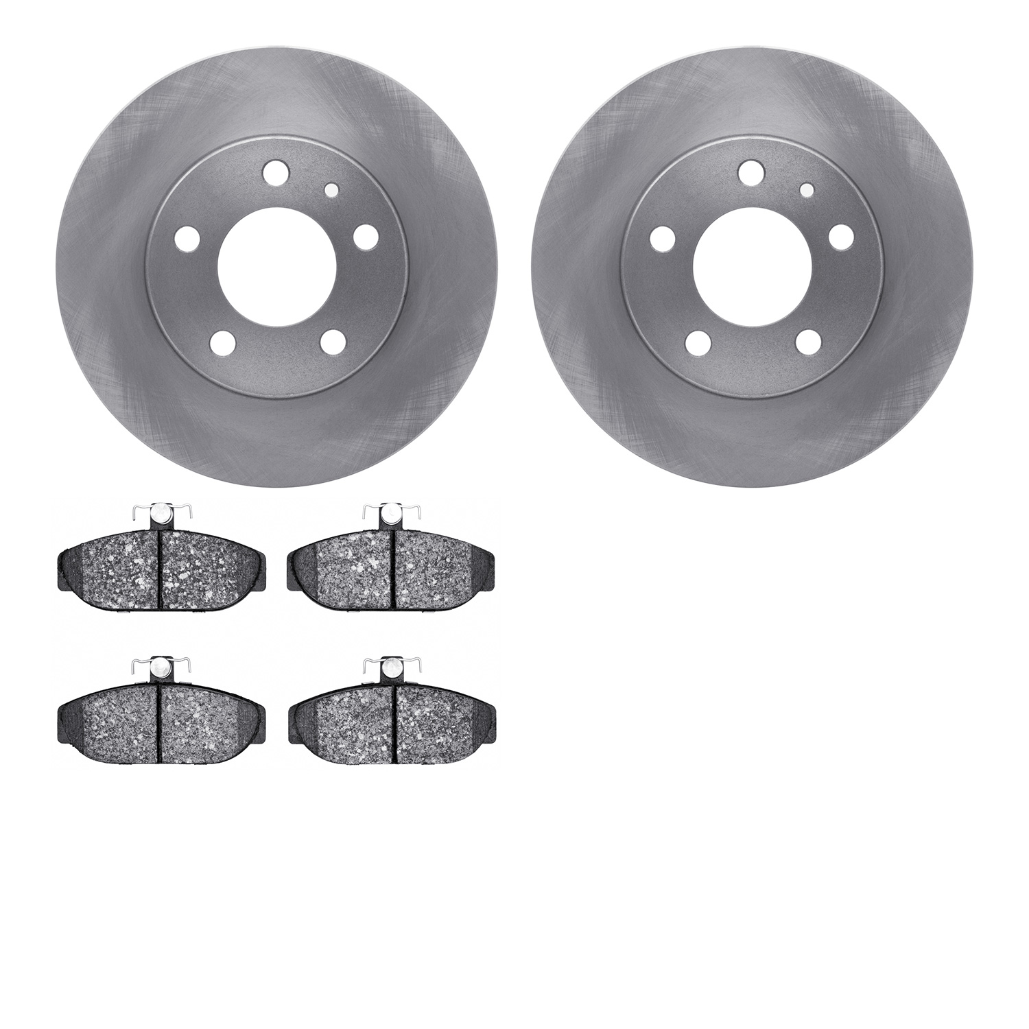 6502-27130 Brake Rotors w/5000 Advanced Brake Pads Kit, 1983-1990 Volvo, Position: Front