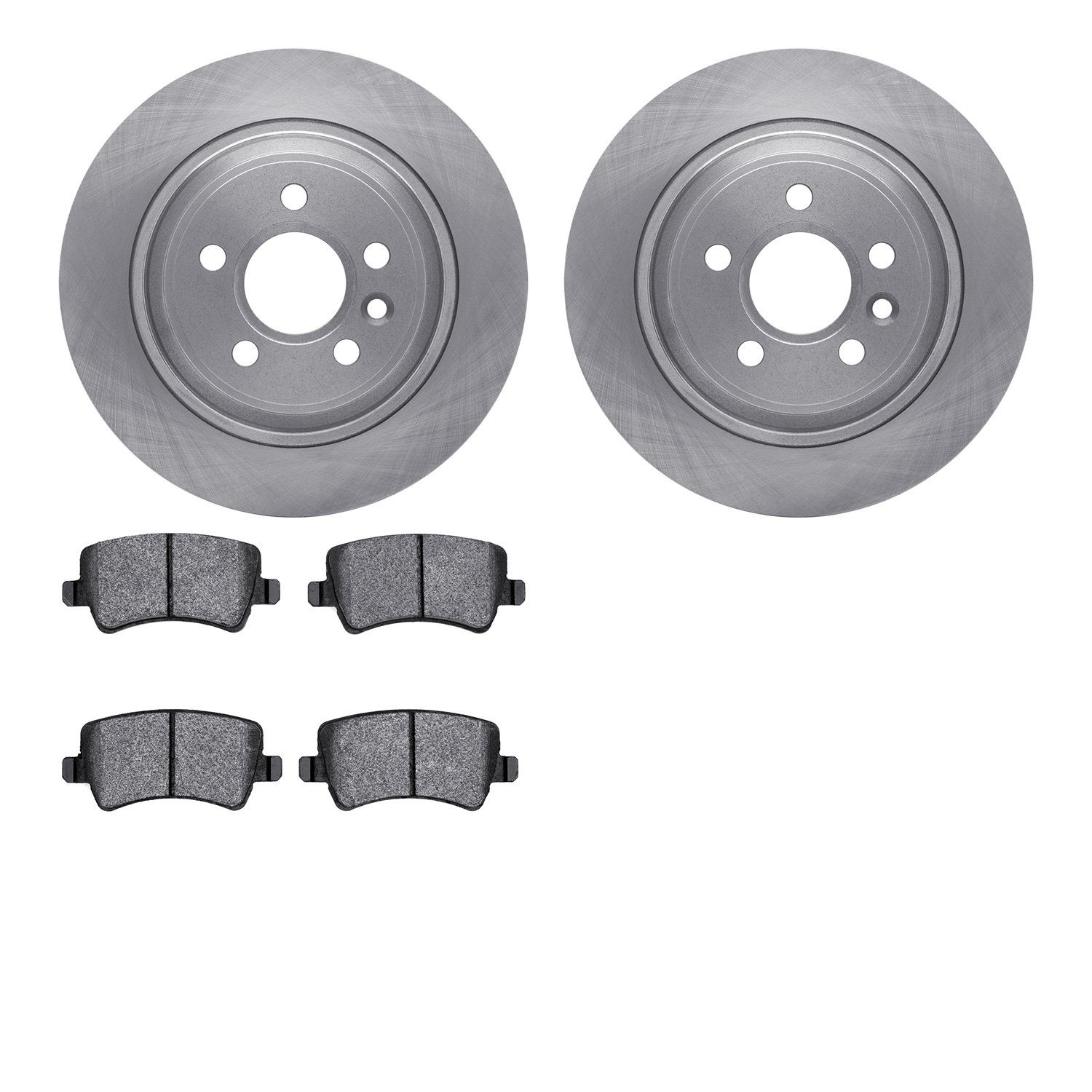 6502-27230 Brake Rotors w/5000 Advanced Brake Pads Kit, 2007-2018 Volvo, Position: Rear