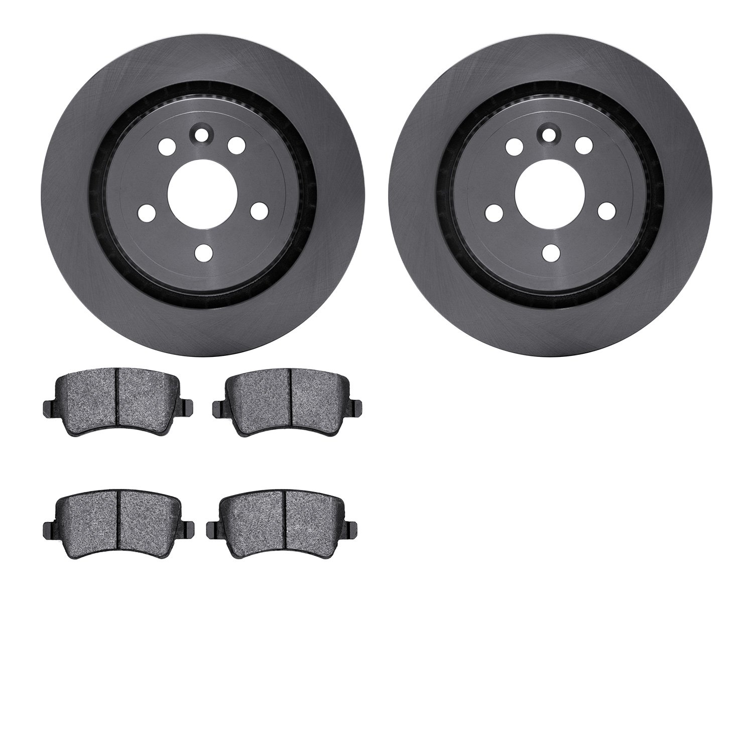 6502-27242 Brake Rotors w/5000 Advanced Brake Pads Kit, 2007-2015 Volvo, Position: Rear