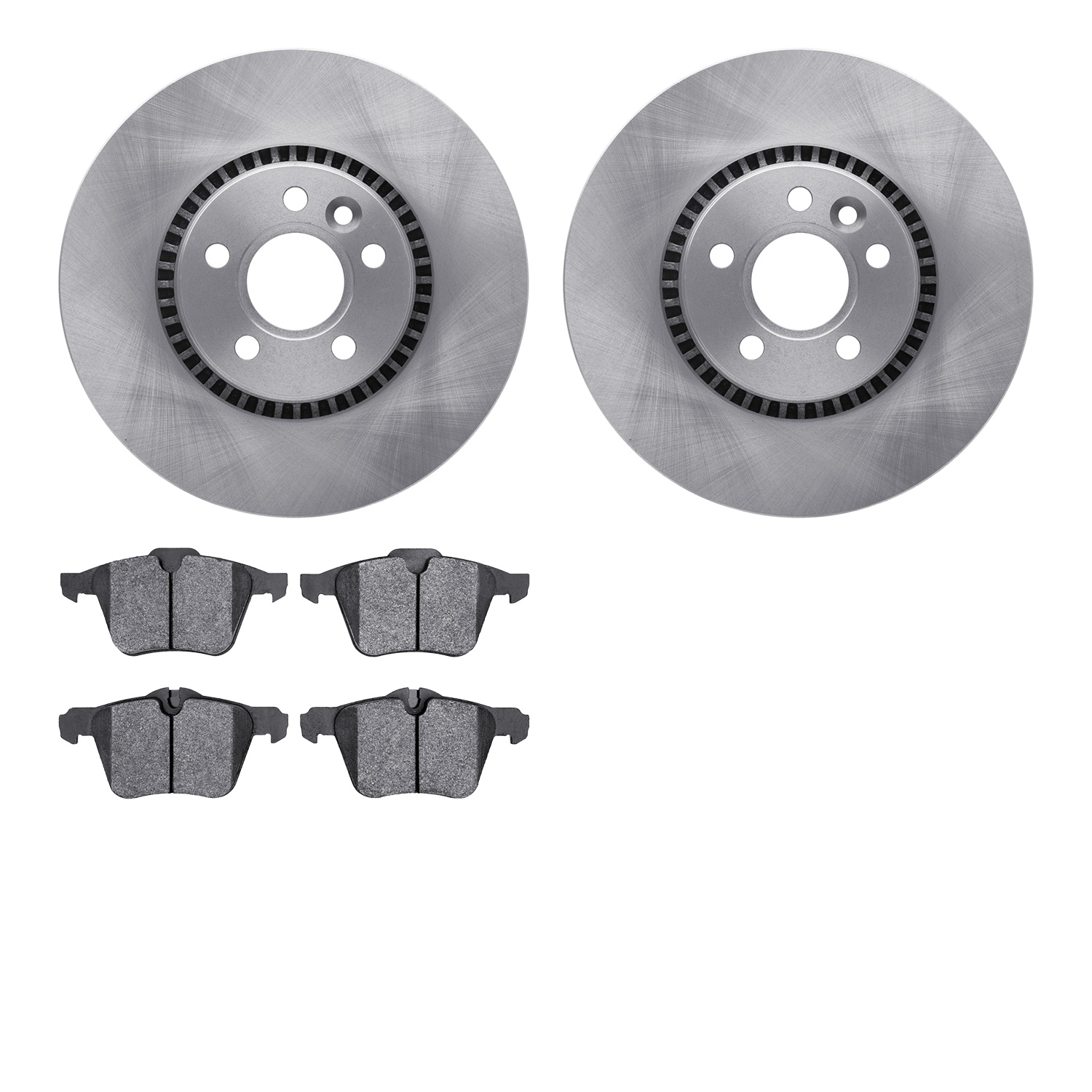 6502-27259 Brake Rotors w/5000 Advanced Brake Pads Kit, 2007-2018 Volvo, Position: Front