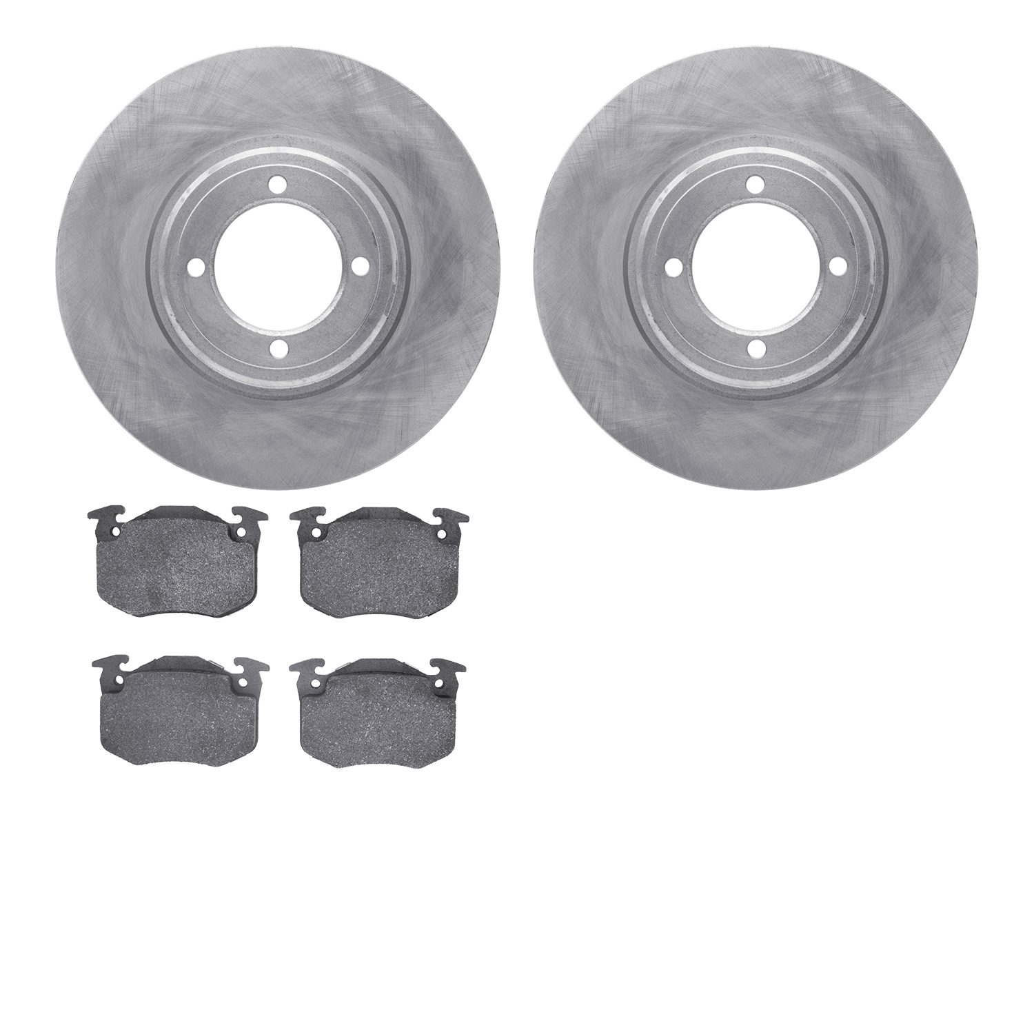 6502-28002 Brake Rotors w/5000 Advanced Brake Pads Kit, 1980-1989 Peugeot, Position: Front