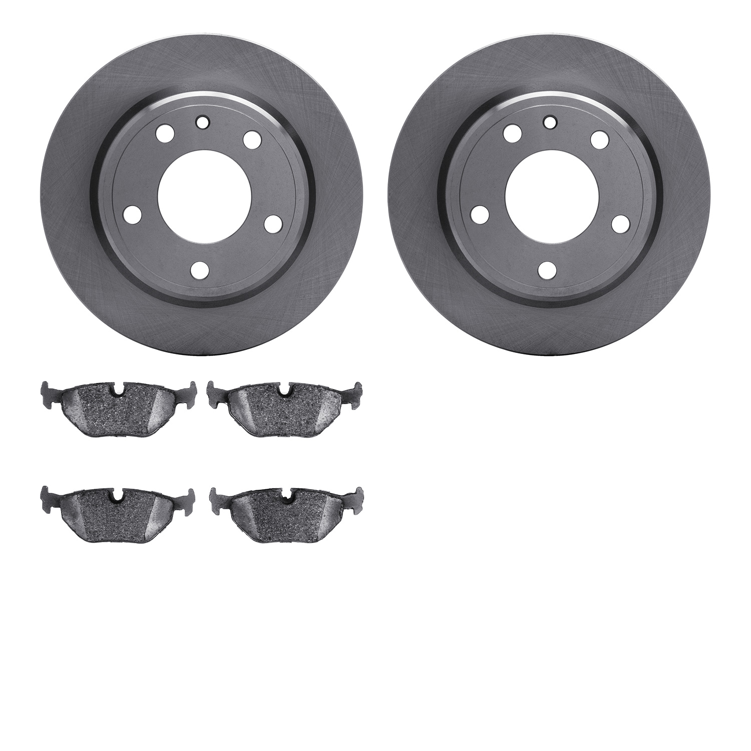 6502-31239 Brake Rotors w/5000 Advanced Brake Pads Kit, 1988-1991 BMW, Position: Rear