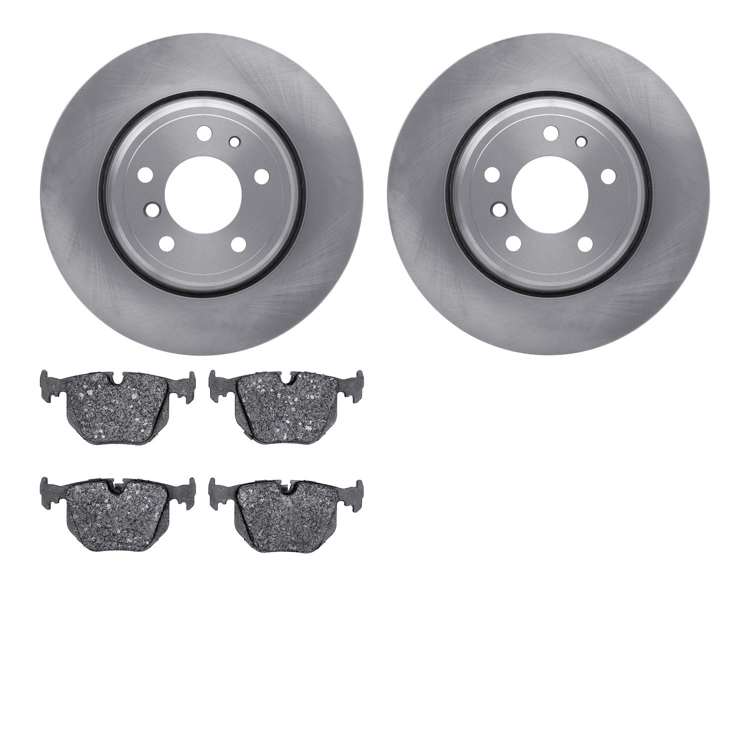 6502-31291 Brake Rotors w/5000 Advanced Brake Pads Kit, 1995-2003 BMW, Position: Rear