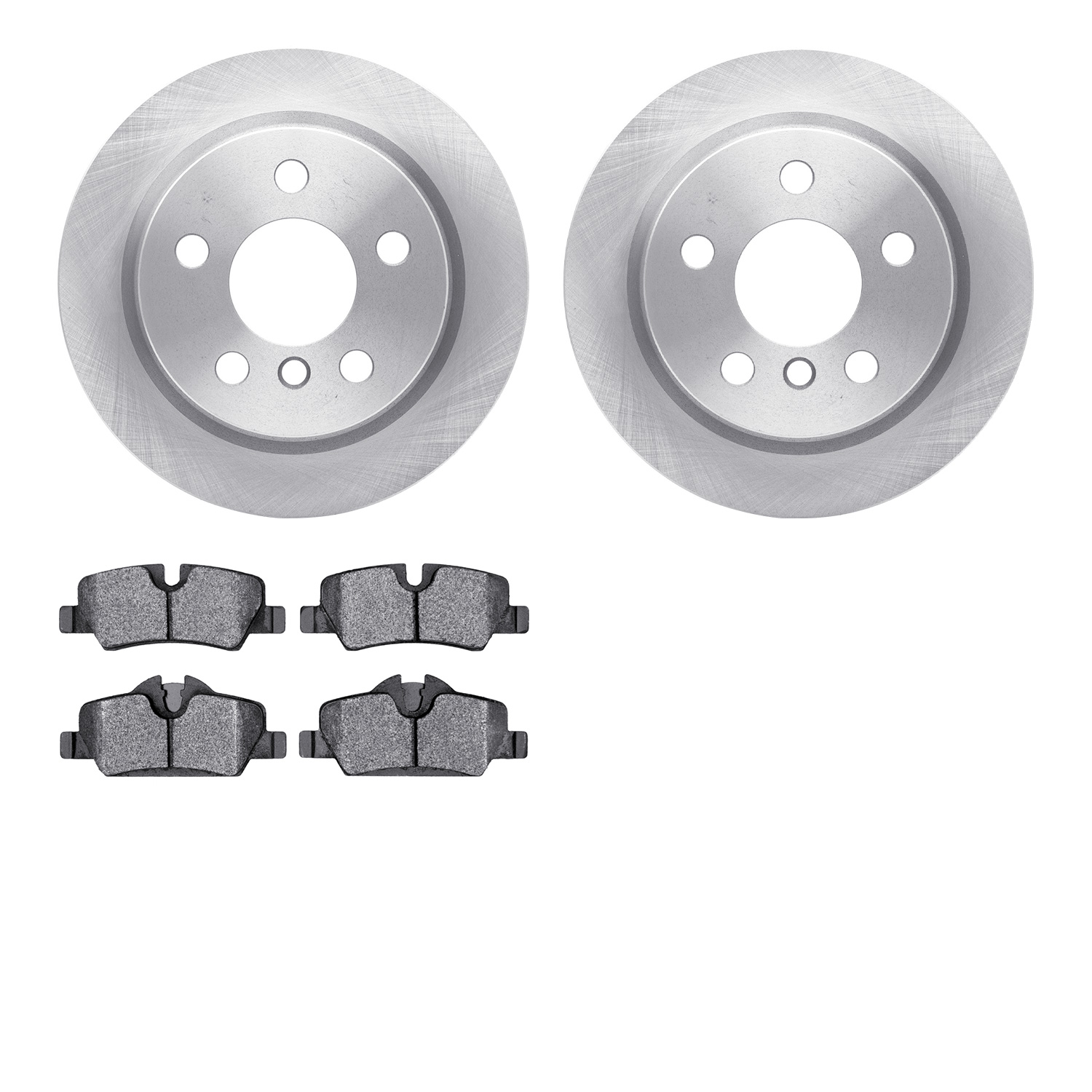 6502-32082 Brake Rotors w/5000 Advanced Brake Pads Kit, Fits Select Mini, Position: Rear