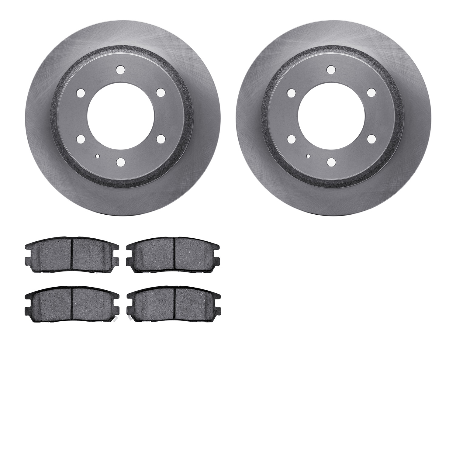 6502-37048 Brake Rotors w/5000 Advanced Brake Pads Kit, 1992-2004 Multiple Makes/Models, Position: Rear