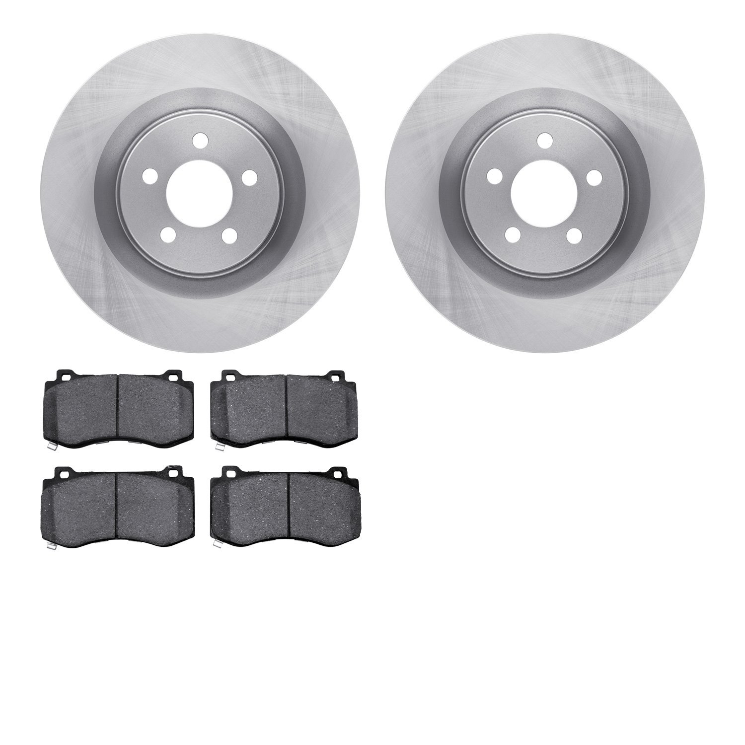 6502-39049 Brake Rotors w/5000 Advanced Brake Pads Kit, Fits Select Mopar, Position: Front