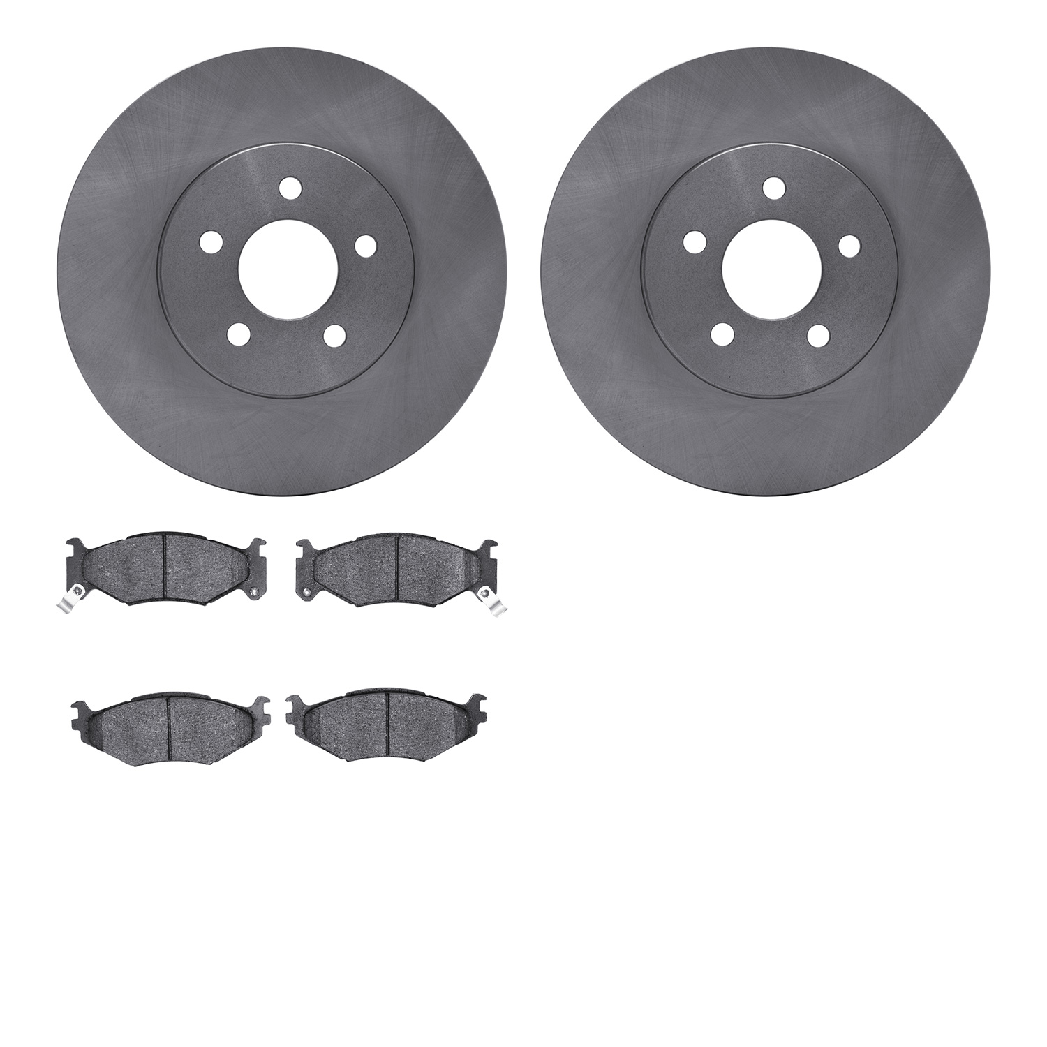 6502-39057 Brake Rotors w/5000 Advanced Brake Pads Kit, 1991-1995 Mopar, Position: Front