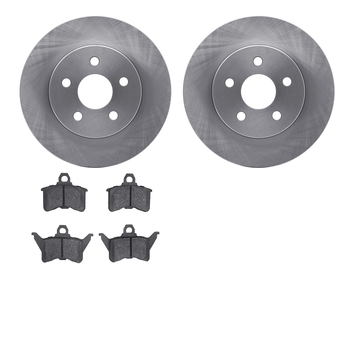 6502-39062 Brake Rotors w/5000 Advanced Brake Pads Kit, 1988-1990 Mopar, Position: Rear