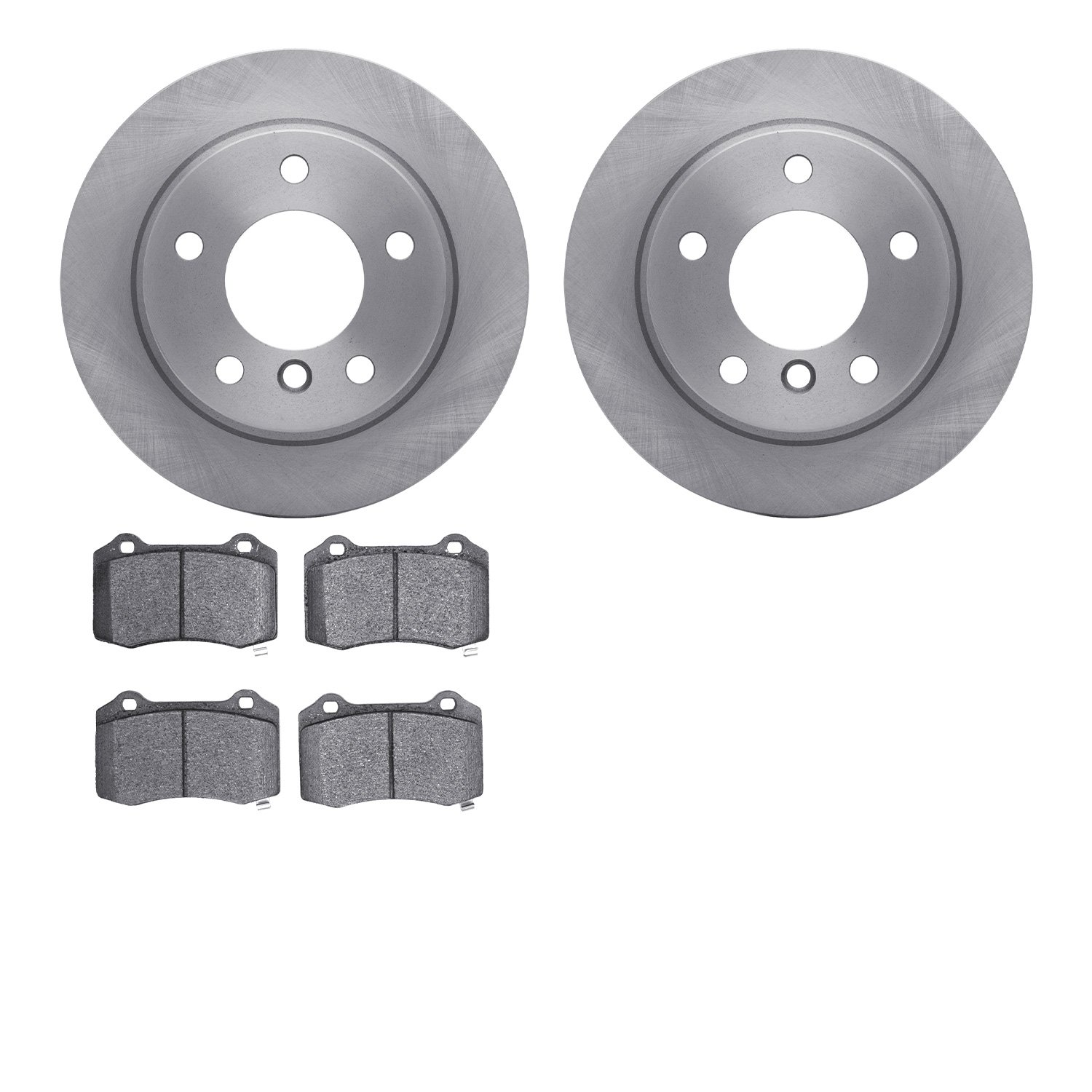 6502-39122 Brake Rotors w/5000 Advanced Brake Pads Kit, 2005-2020 Mopar, Position: Rear