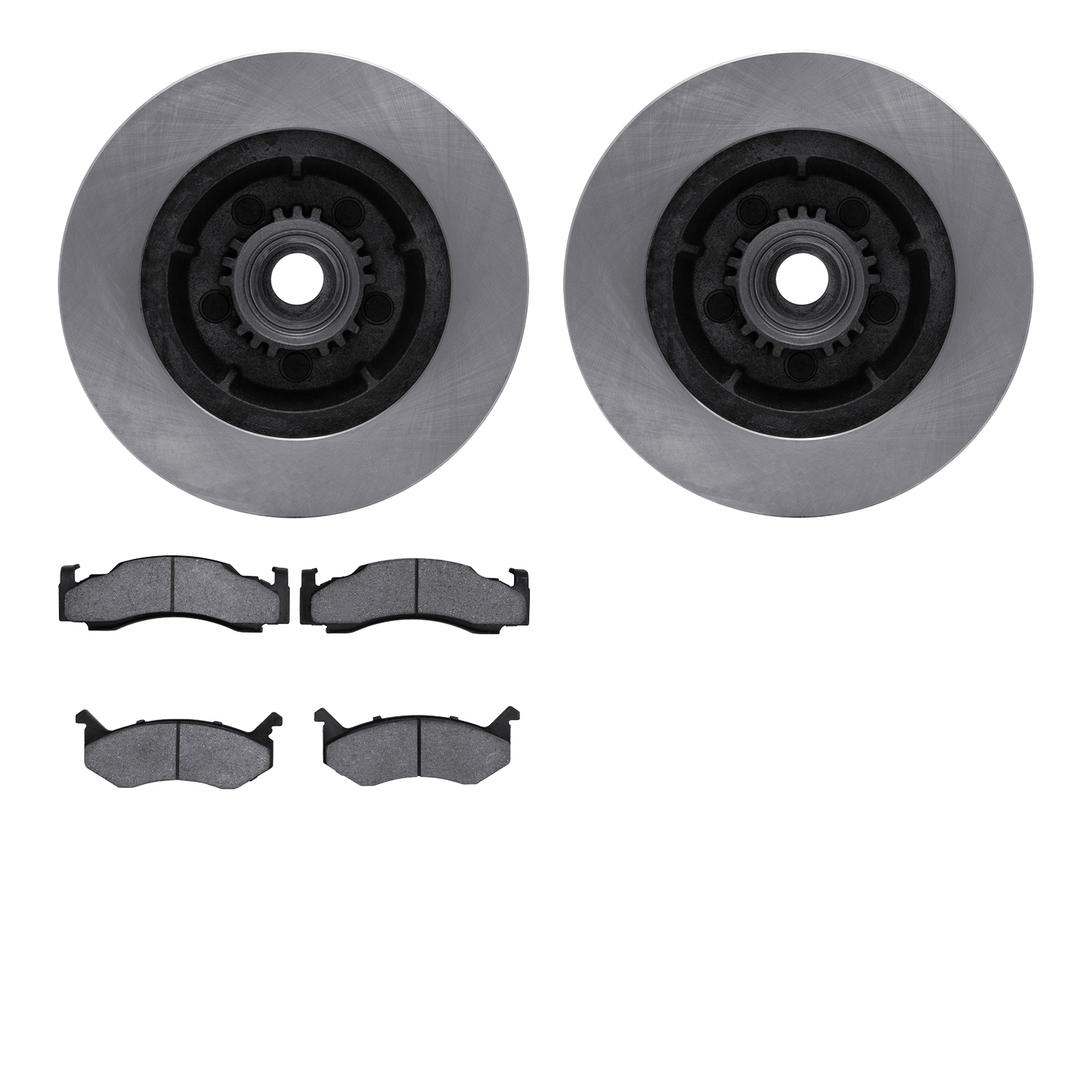 6502-39161 Brake Rotors w/5000 Advanced Brake Pads Kit, 1974-1984 Mopar, Position: Front