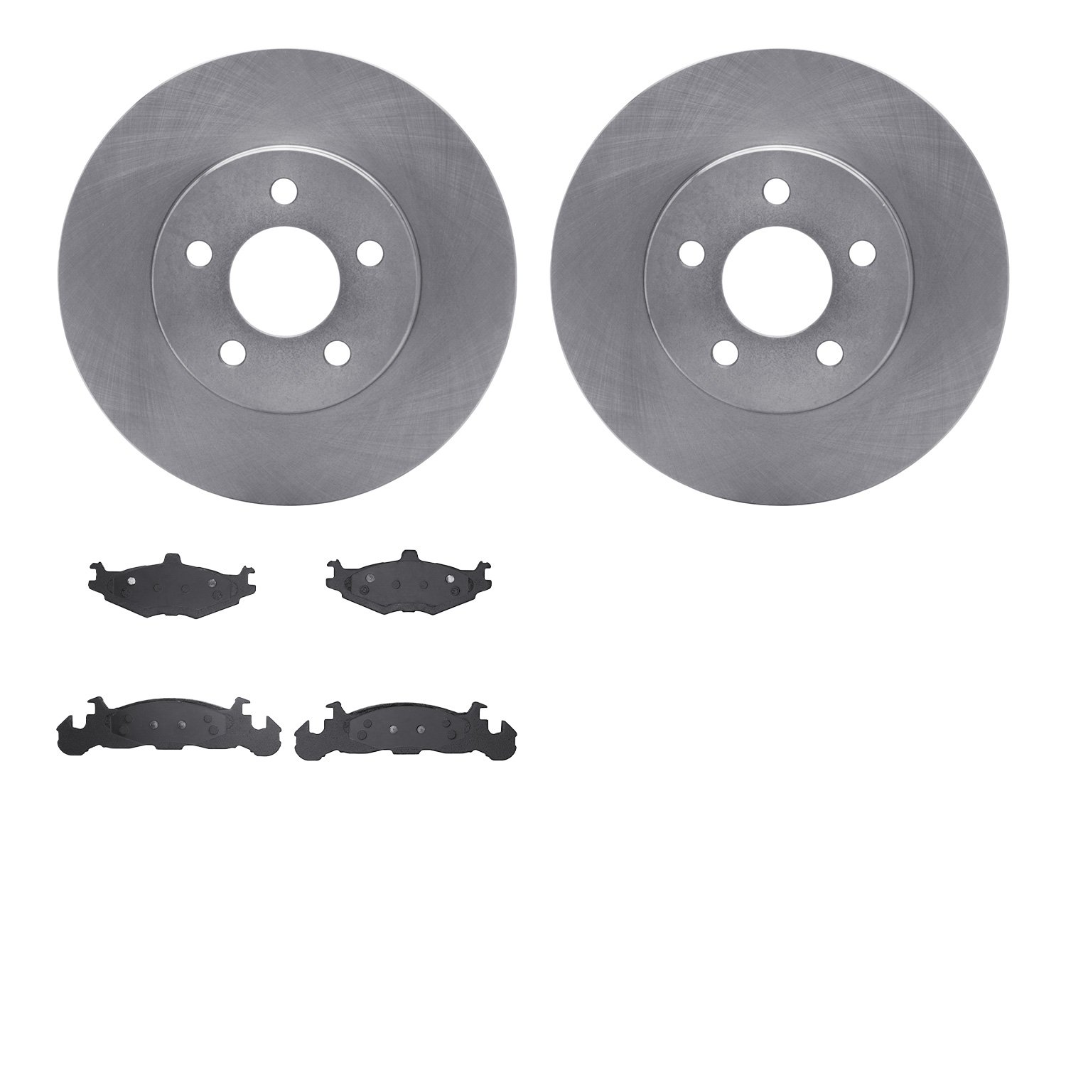 6502-40140 Brake Rotors w/5000 Advanced Brake Pads Kit, 1984-1990 Mopar, Position: Front