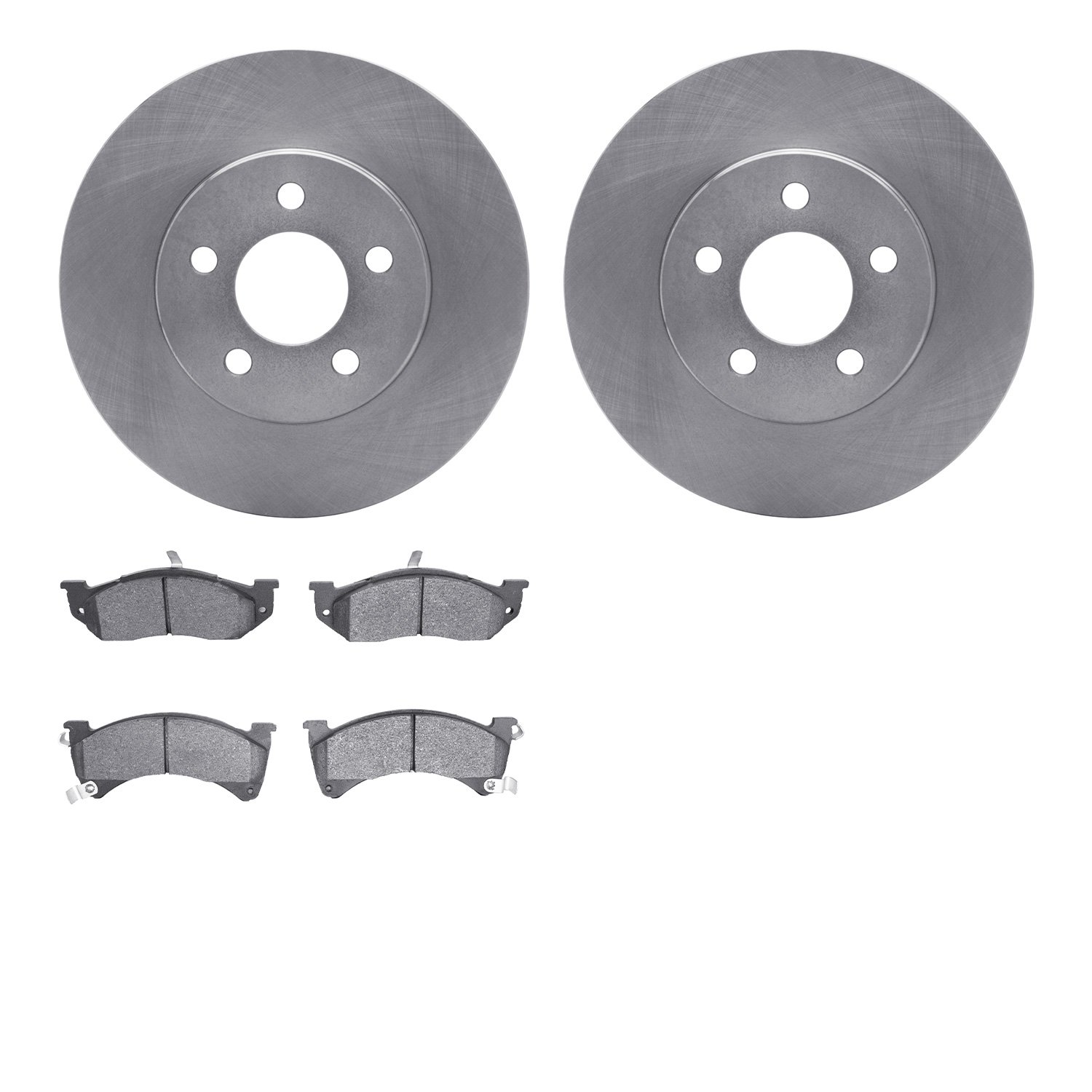 6502-40142 Brake Rotors w/5000 Advanced Brake Pads Kit, 1988-1990 Mopar, Position: Front