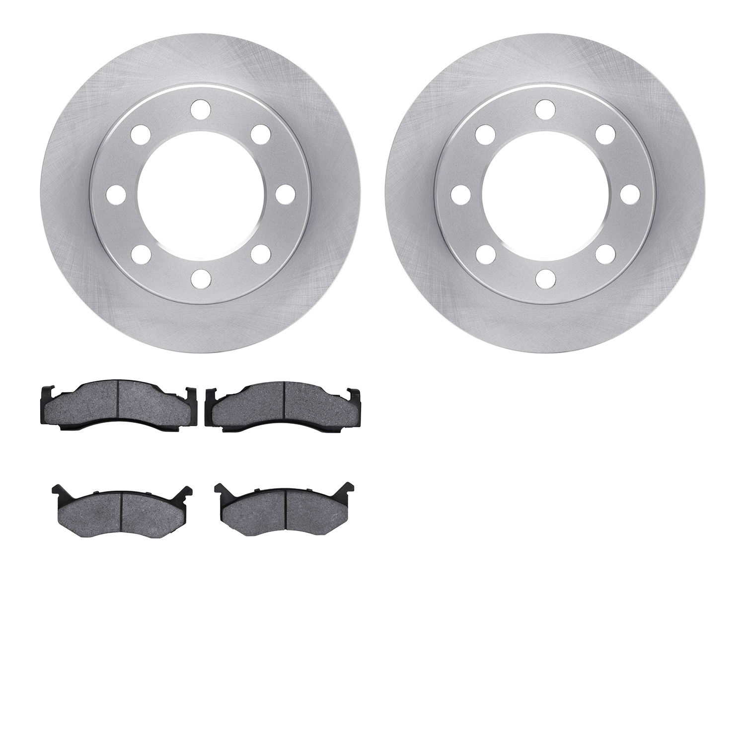 6502-40345 Brake Rotors w/5000 Advanced Brake Pads Kit, 1989-1993 Mopar, Position: Front