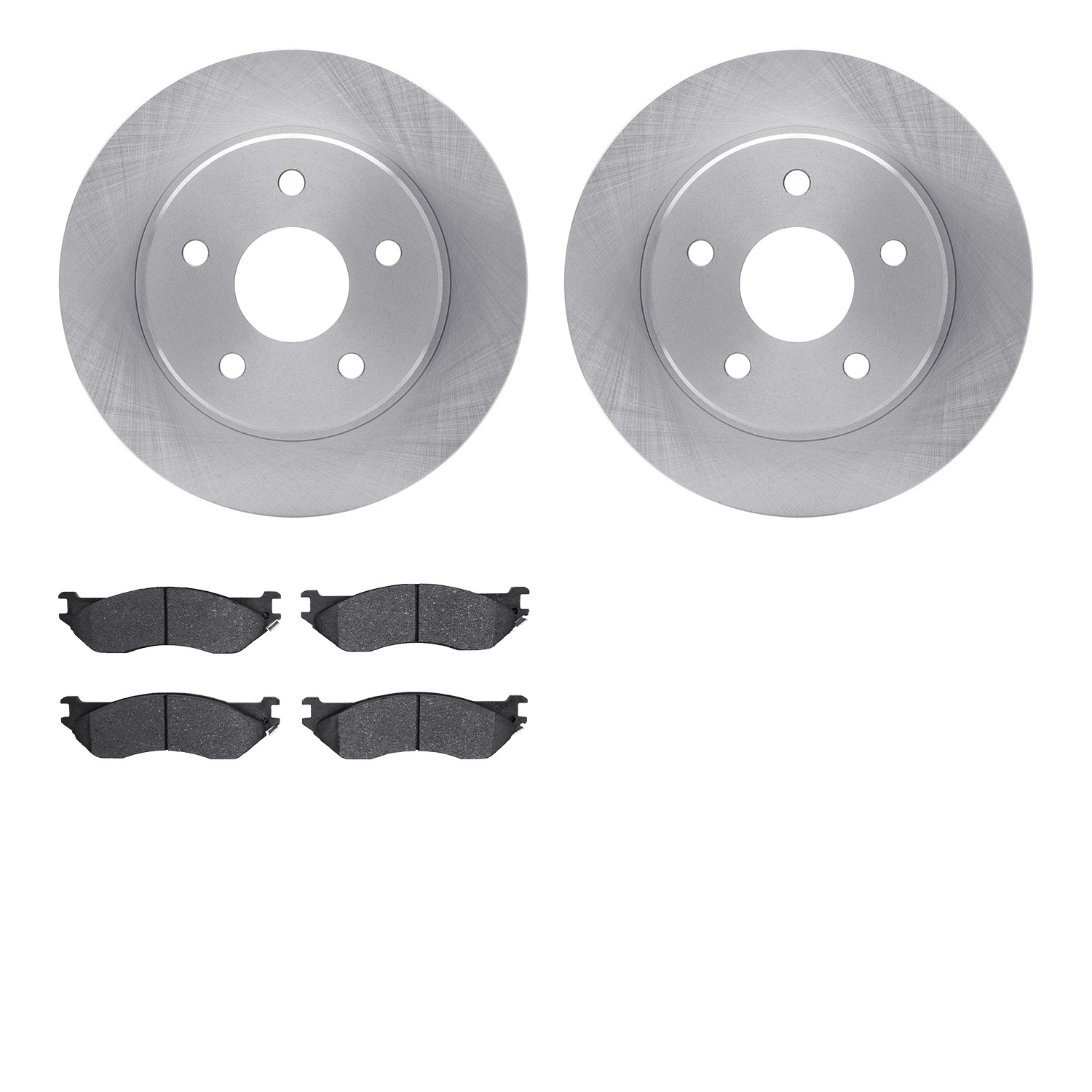 6502-40432 Brake Rotors w/5000 Advanced Brake Pads Kit, 2002-2006 Mopar, Position: Front