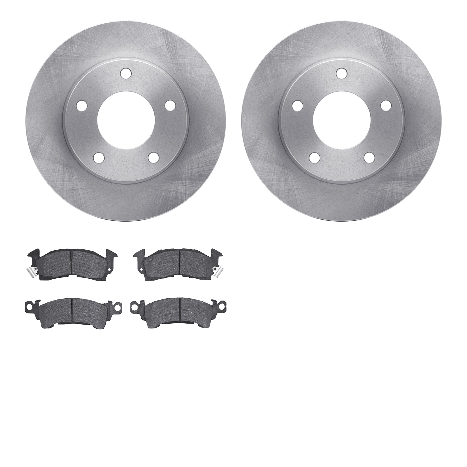 6502-46074 Brake Rotors w/5000 Advanced Brake Pads Kit, 1976-1978 GM, Position: Rear