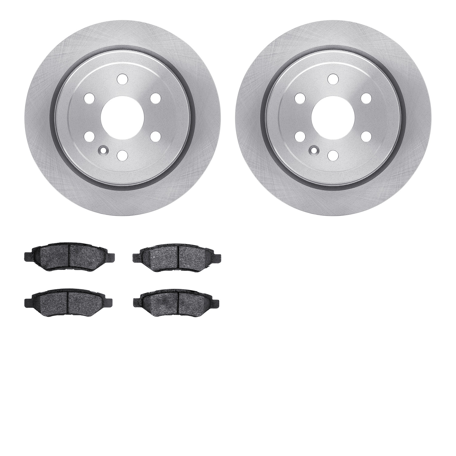 6502-46284 Brake Rotors w/5000 Advanced Brake Pads Kit, 2010-2016 GM, Position: Rear