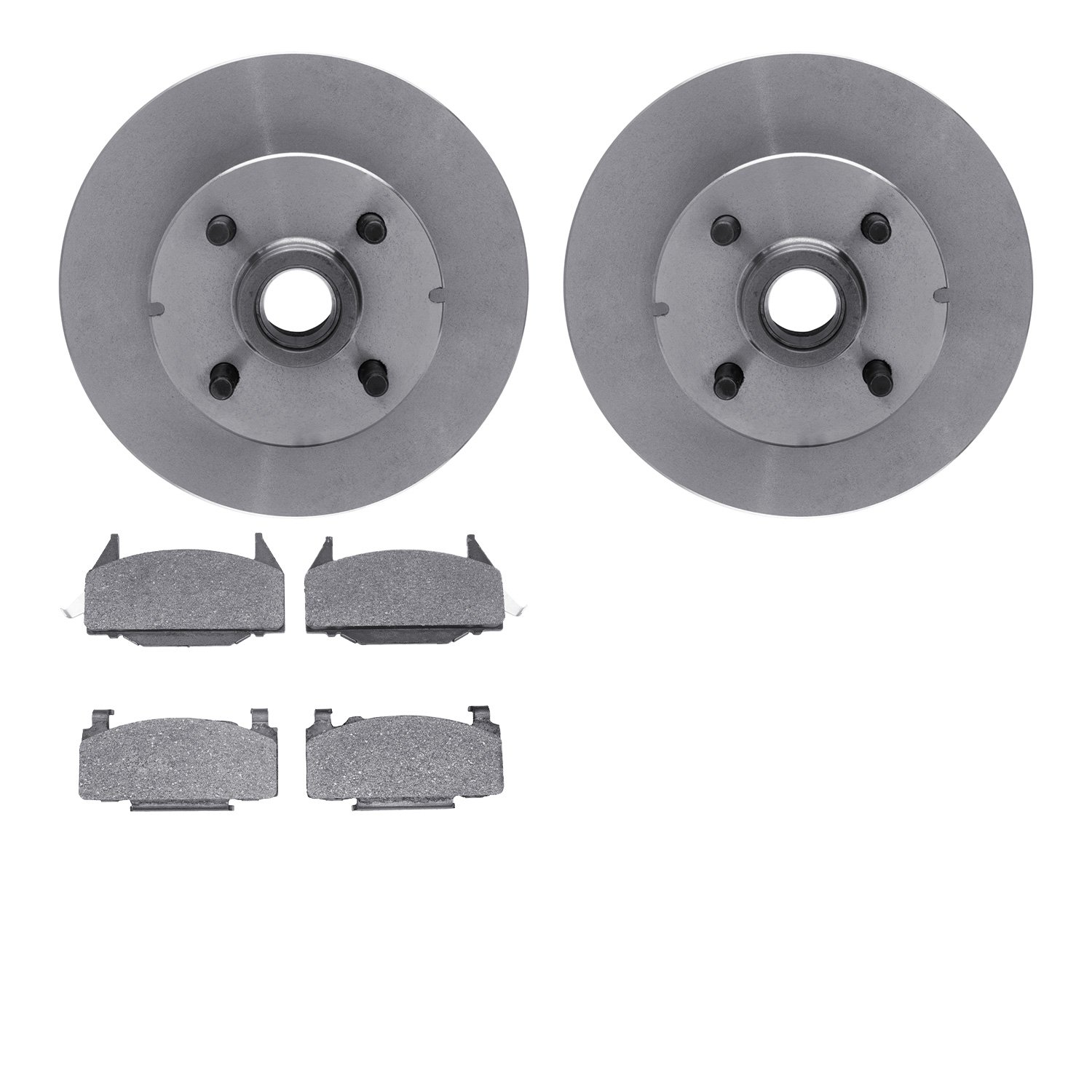 6502-47059 Brake Rotors w/5000 Advanced Brake Pads Kit, 1980-1982 GM, Position: Front