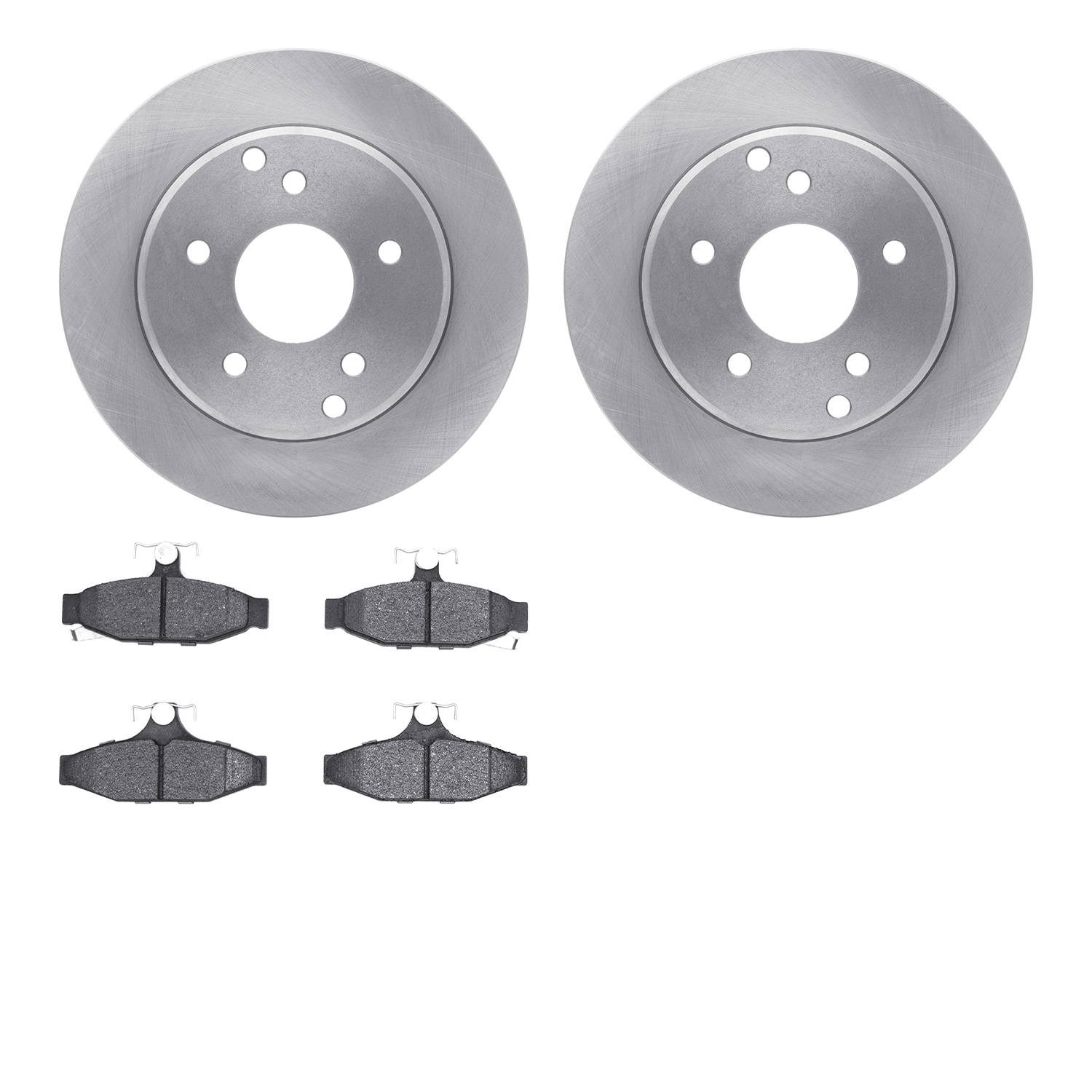 6502-47076 Brake Rotors w/5000 Advanced Brake Pads Kit, 1984-1987 GM, Position: Rear