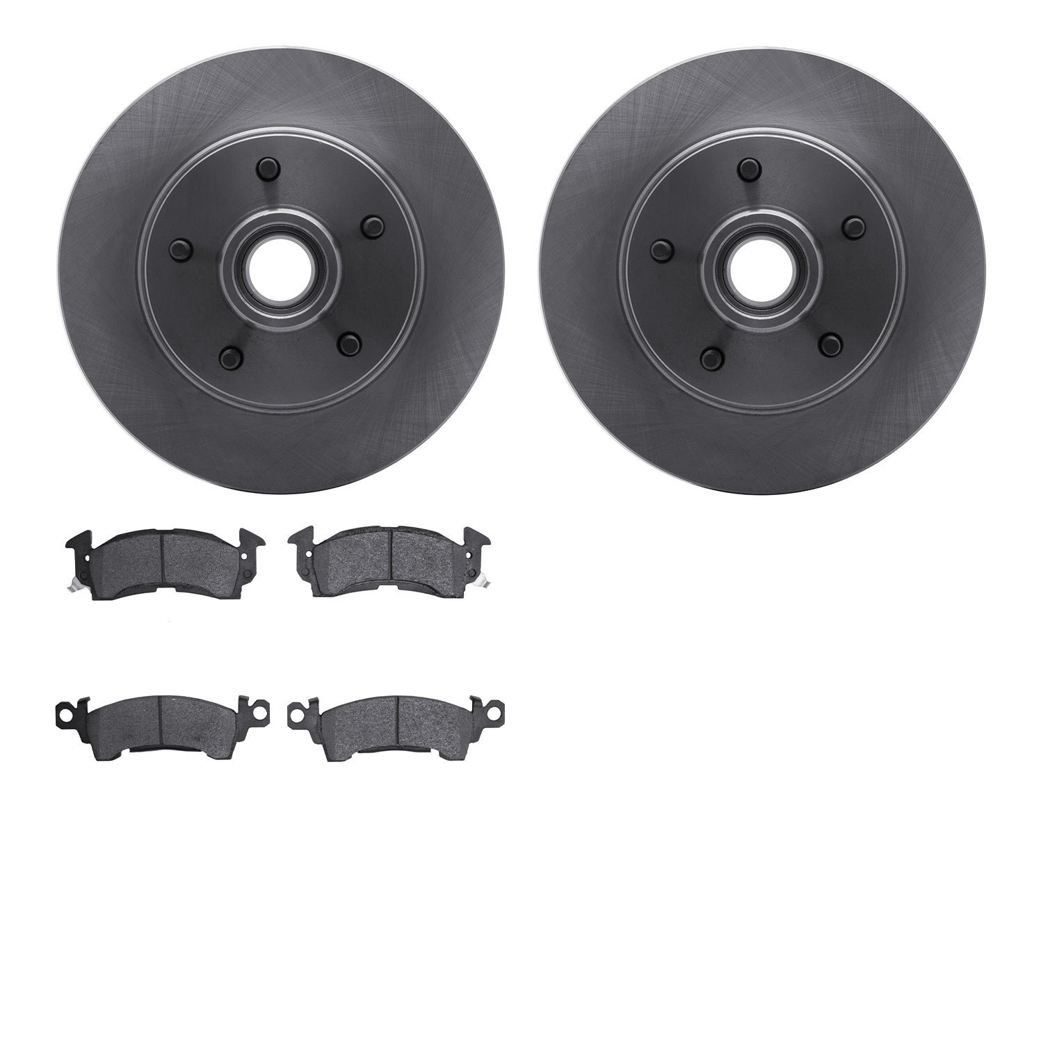 6502-47121 Brake Rotors w/5000 Advanced Brake Pads Kit, 1970-1981 GM, Position: Front