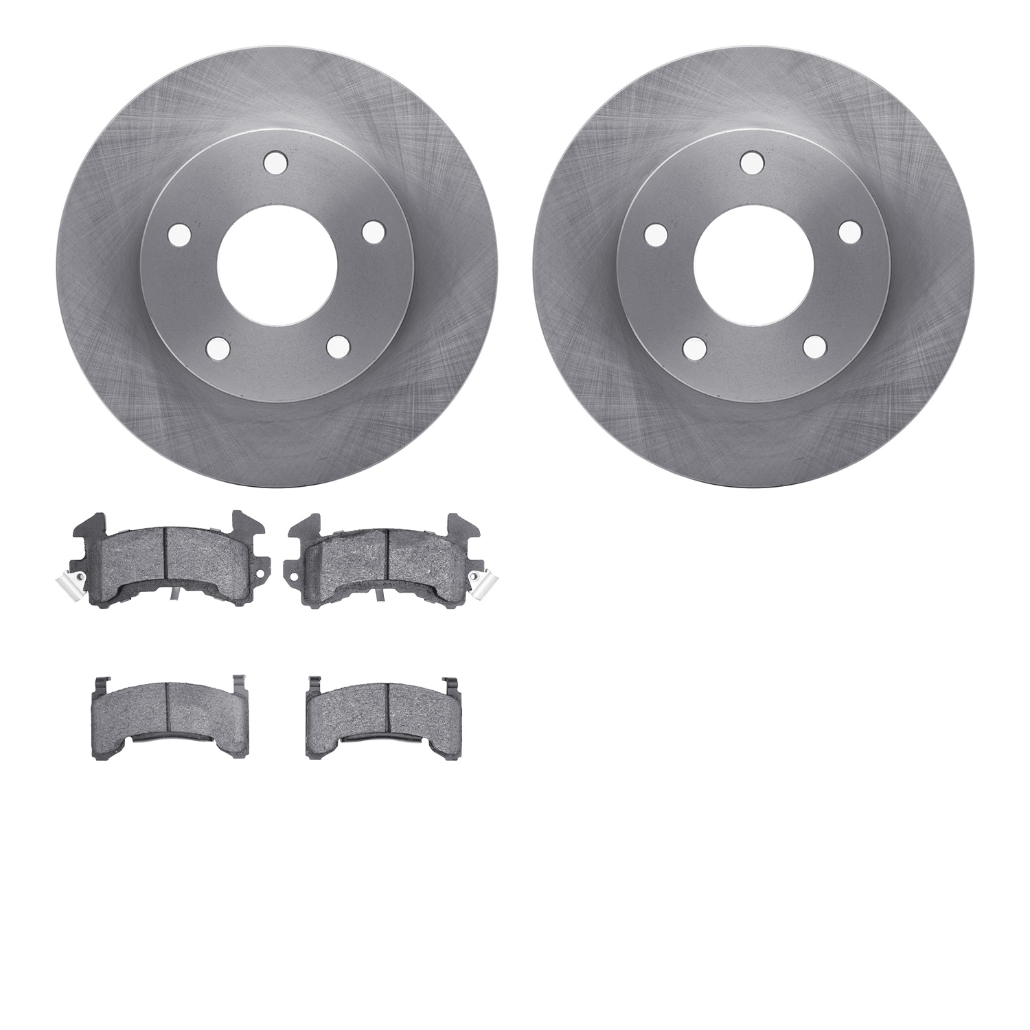 6502-48104 Brake Rotors w/5000 Advanced Brake Pads Kit, 1979-1985 GM, Position: Rear