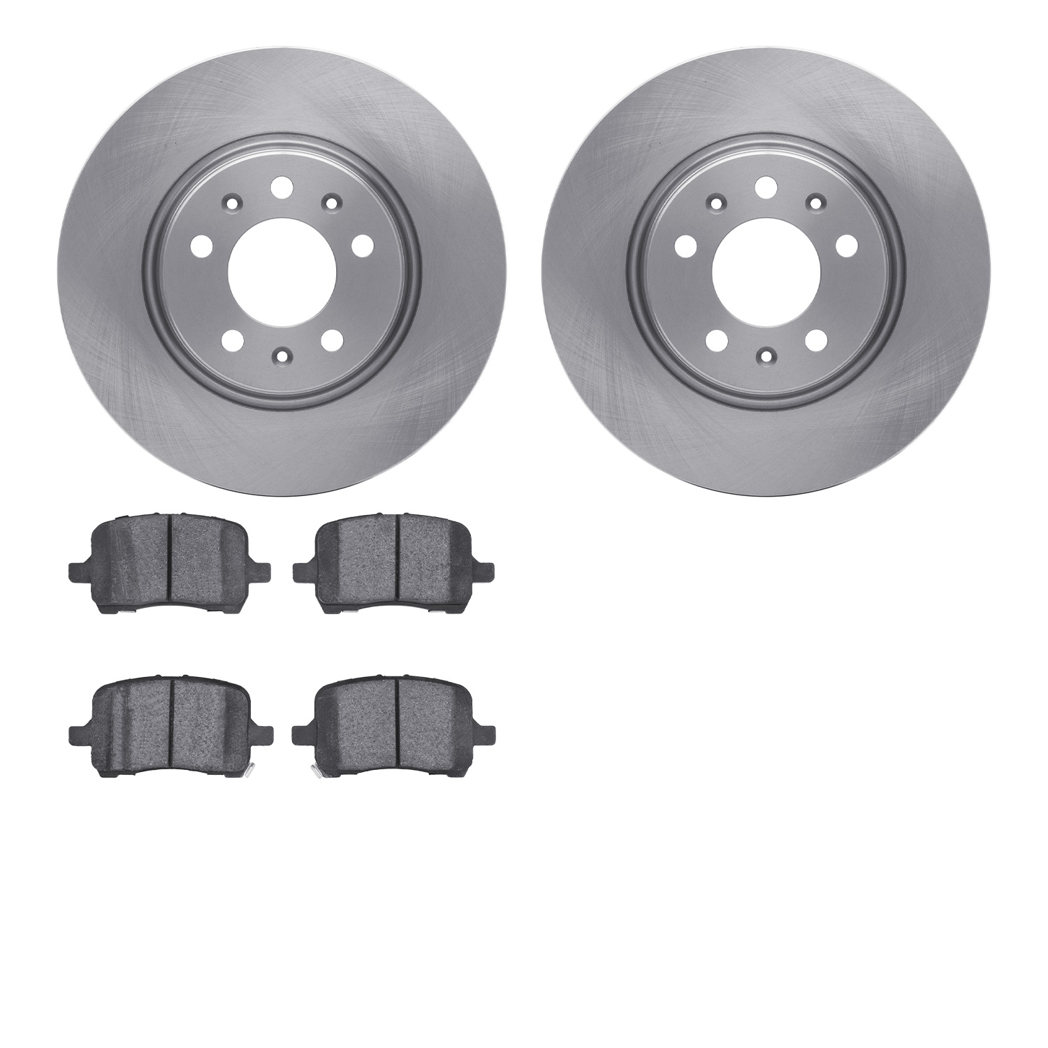 6502-53034 Brake Rotors w/5000 Advanced Brake Pads Kit, 2006-2010 GM, Position: Front