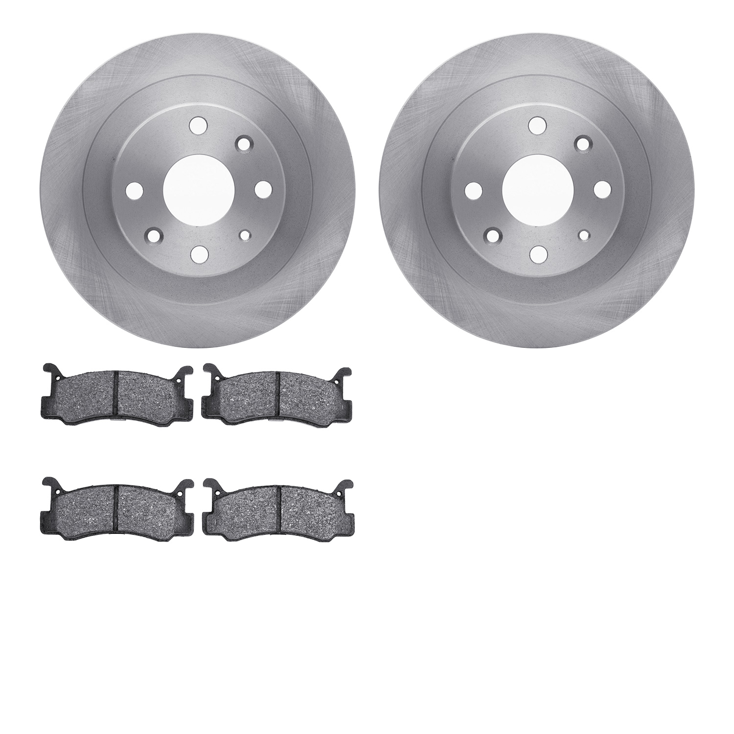 6502-55013 Brake Rotors w/5000 Advanced Brake Pads Kit, 1992-1995 Ford/Lincoln/Mercury/Mazda, Position: Rear