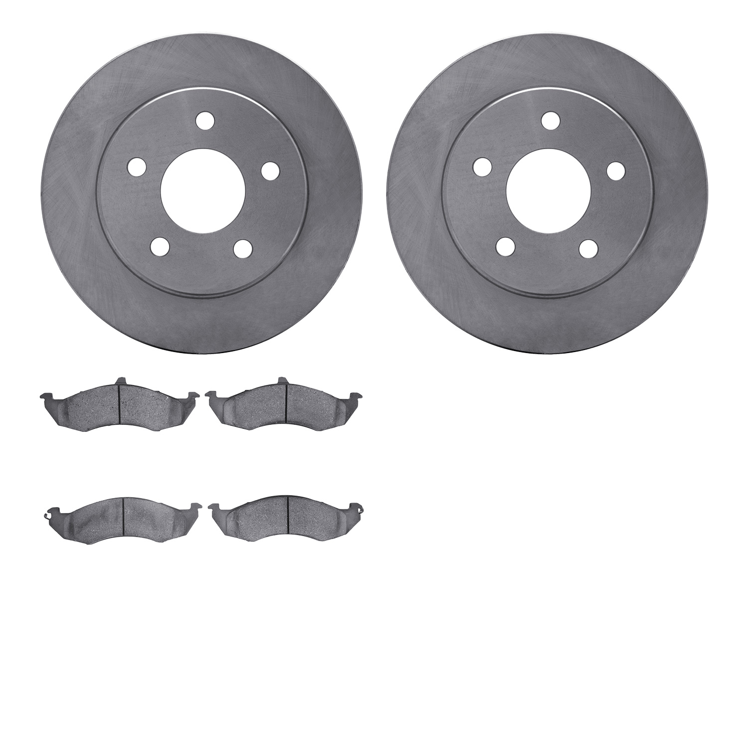 6502-55144 Brake Rotors w/5000 Advanced Brake Pads Kit, 1991-1992 Ford/Lincoln/Mercury/Mazda, Position: Front