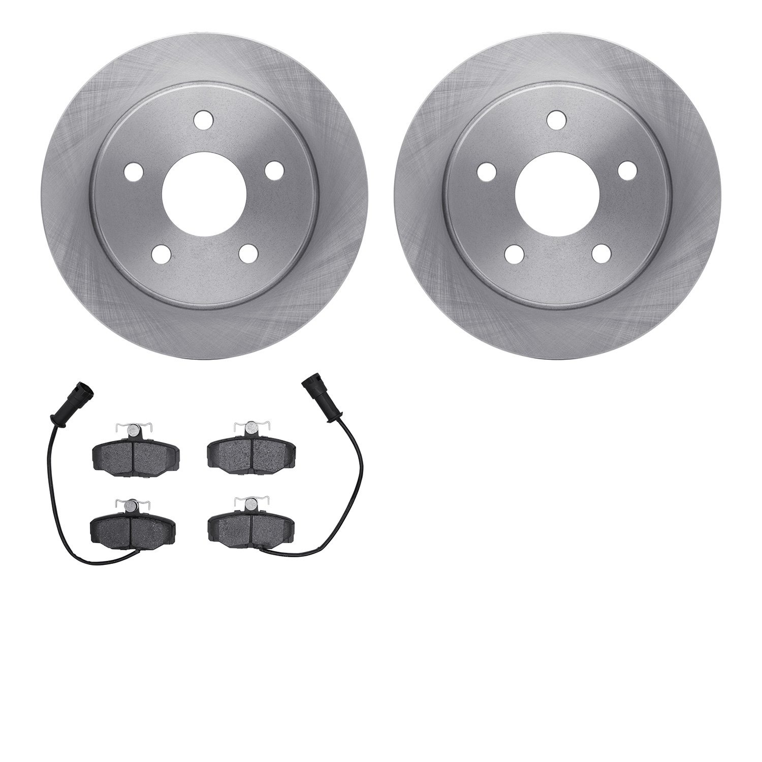 6502-57007 Brake Rotors w/5000 Advanced Brake Pads Kit, 1988-1989 Ford/Lincoln/Mercury/Mazda, Position: Rear