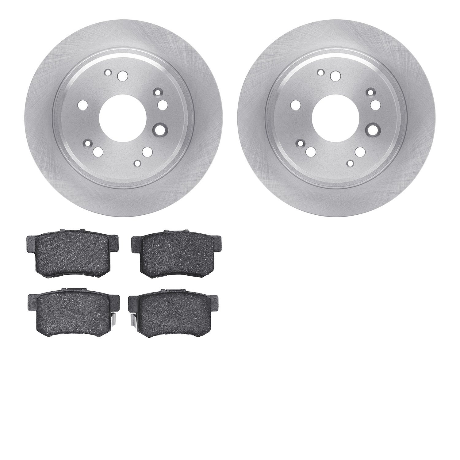 6502-58106 Brake Rotors w/5000 Advanced Brake Pads Kit, 2003-2011 Acura/Honda, Position: Rear