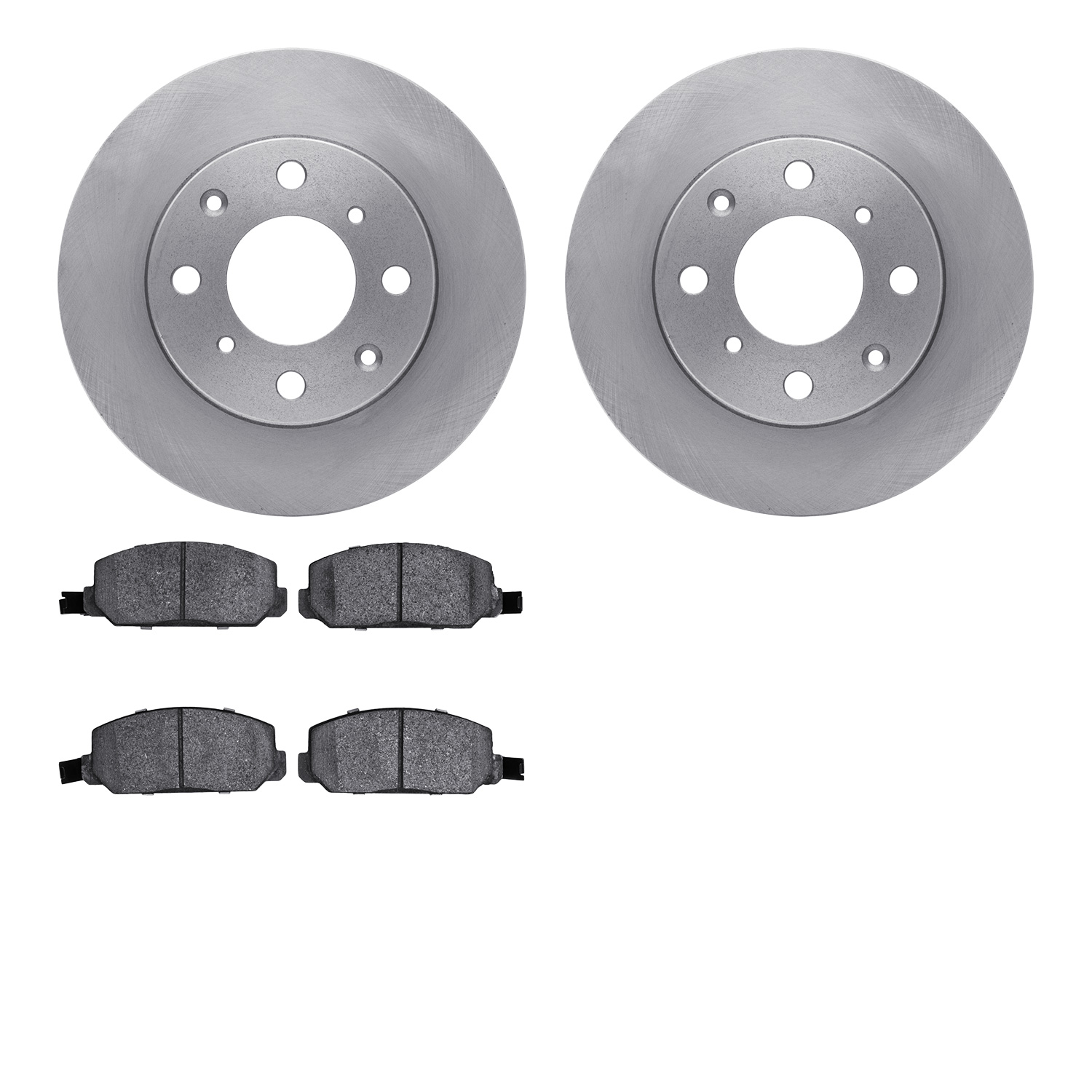 6502-59130 Brake Rotors w/5000 Advanced Brake Pads Kit, 1980-1982 Acura/Honda, Position: Front