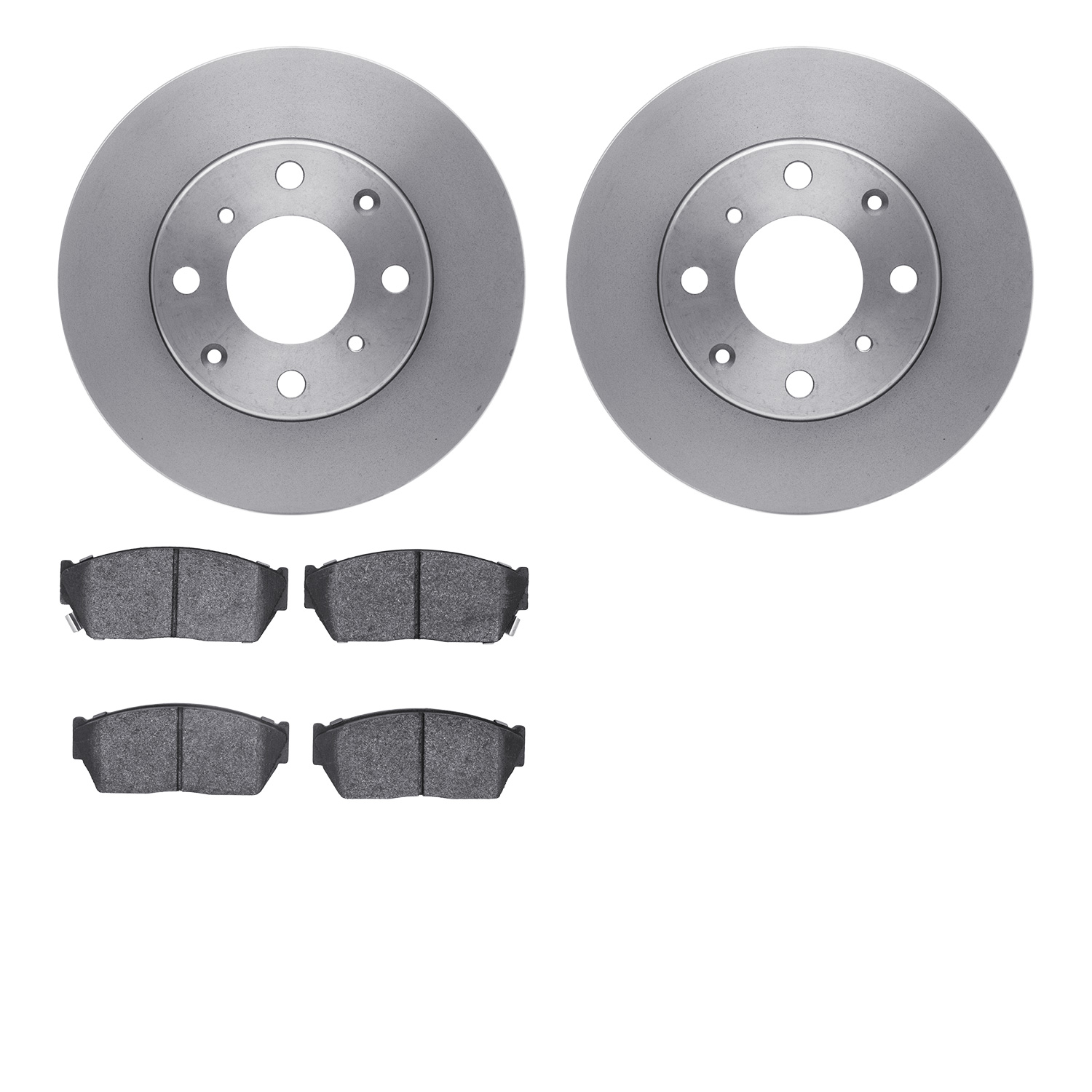 6502-59138 Brake Rotors w/5000 Advanced Brake Pads Kit, 1984-1987 Acura/Honda, Position: Front