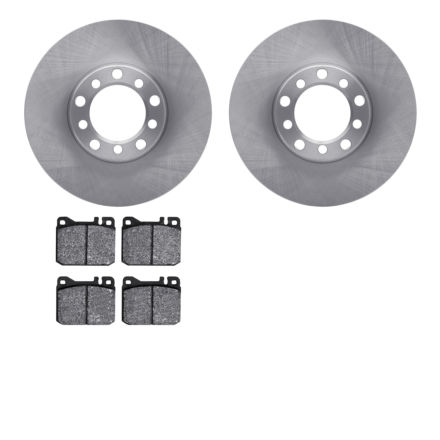 6502-63158 Brake Rotors w/5000 Advanced Brake Pads Kit, 1972-1979 Mercedes-Benz, Position: Front