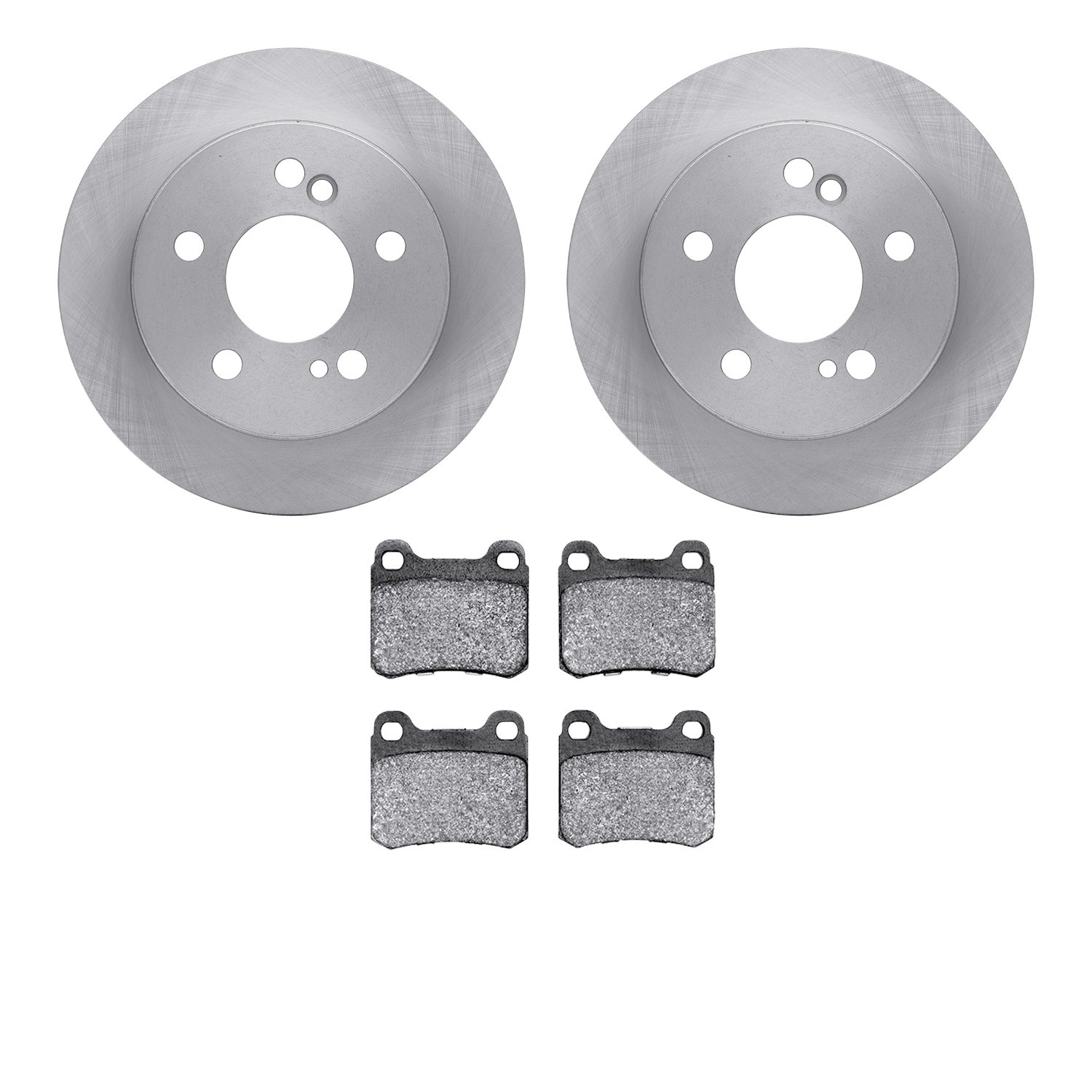 6502-63188 Brake Rotors w/5000 Advanced Brake Pads Kit, 1984-1995 Mercedes-Benz, Position: Rear