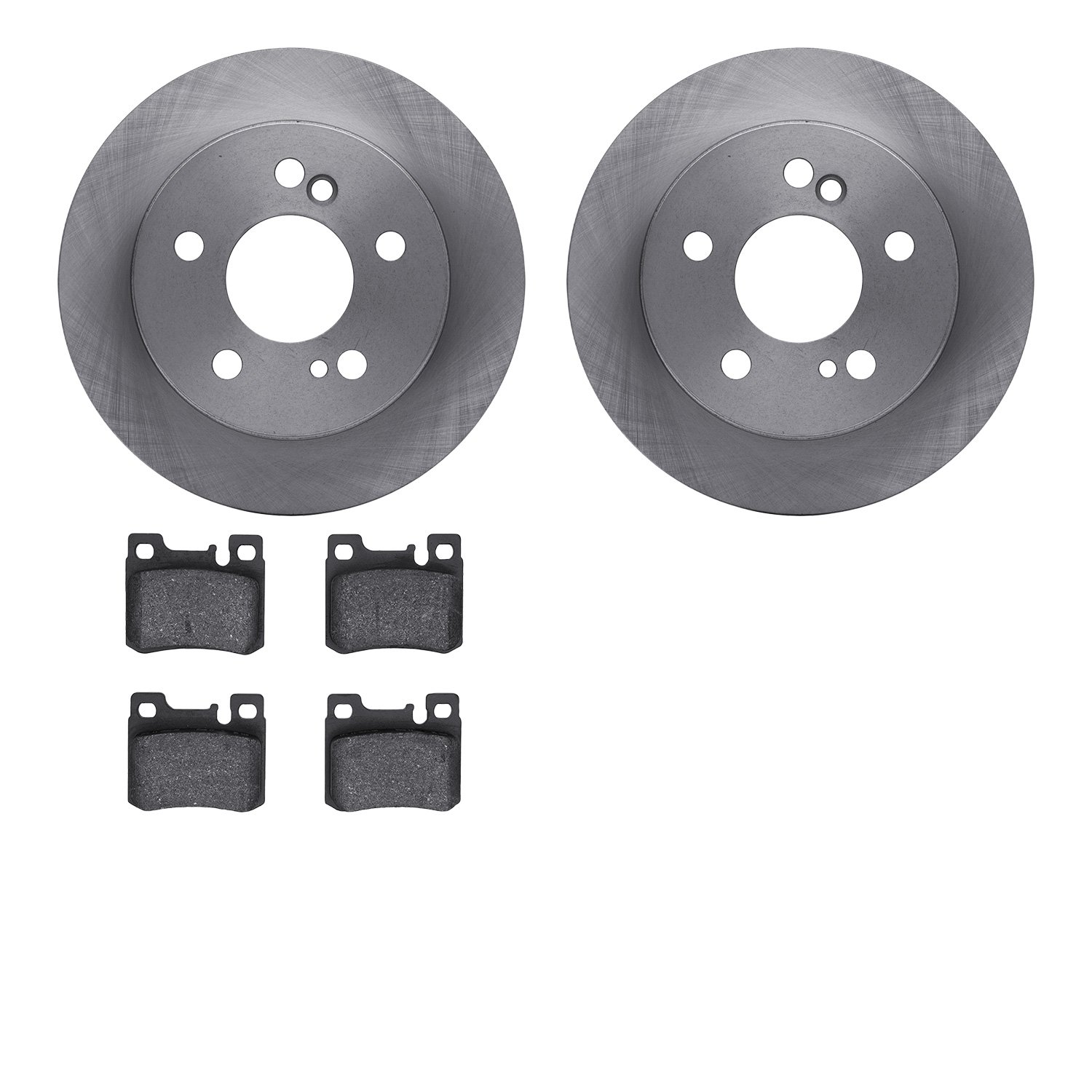 6502-63189 Brake Rotors w/5000 Advanced Brake Pads Kit, 1986-1993 Mercedes-Benz, Position: Rear