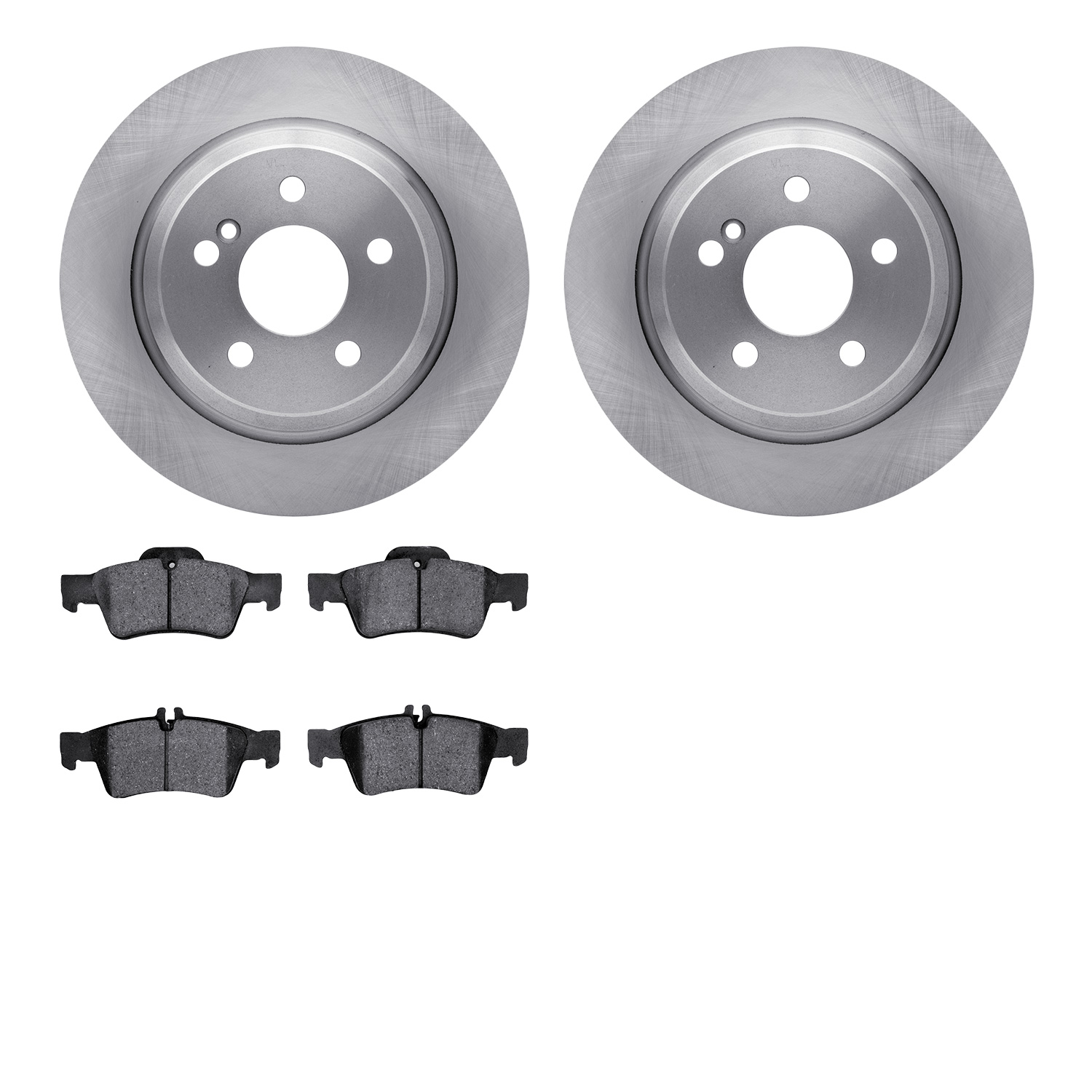 6502-63338 Brake Rotors w/5000 Advanced Brake Pads Kit, 2003-2006 Mercedes-Benz, Position: Rear