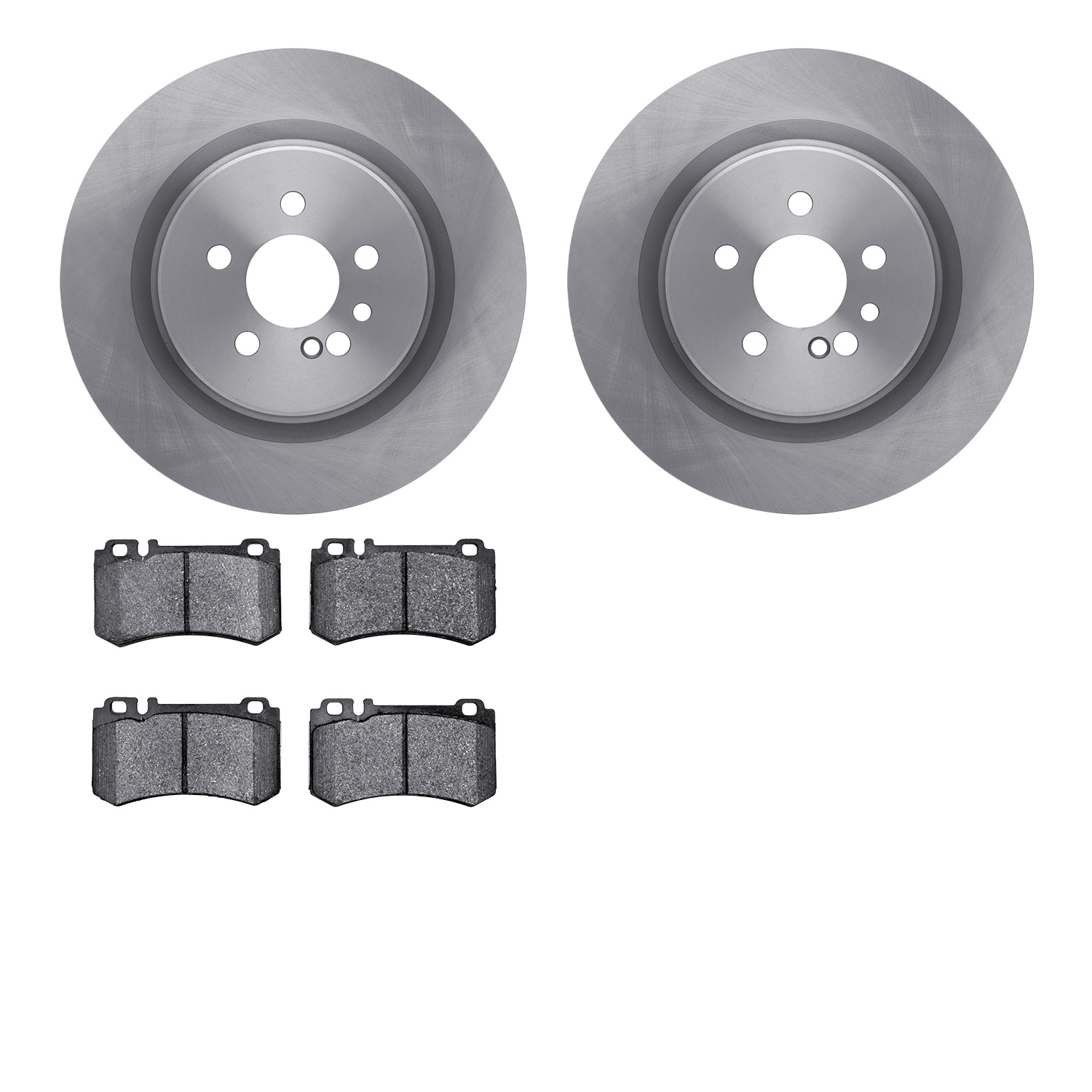 6502-63354 Brake Rotors w/5000 Advanced Brake Pads Kit, 2005-2013 Mercedes-Benz, Position: Rear