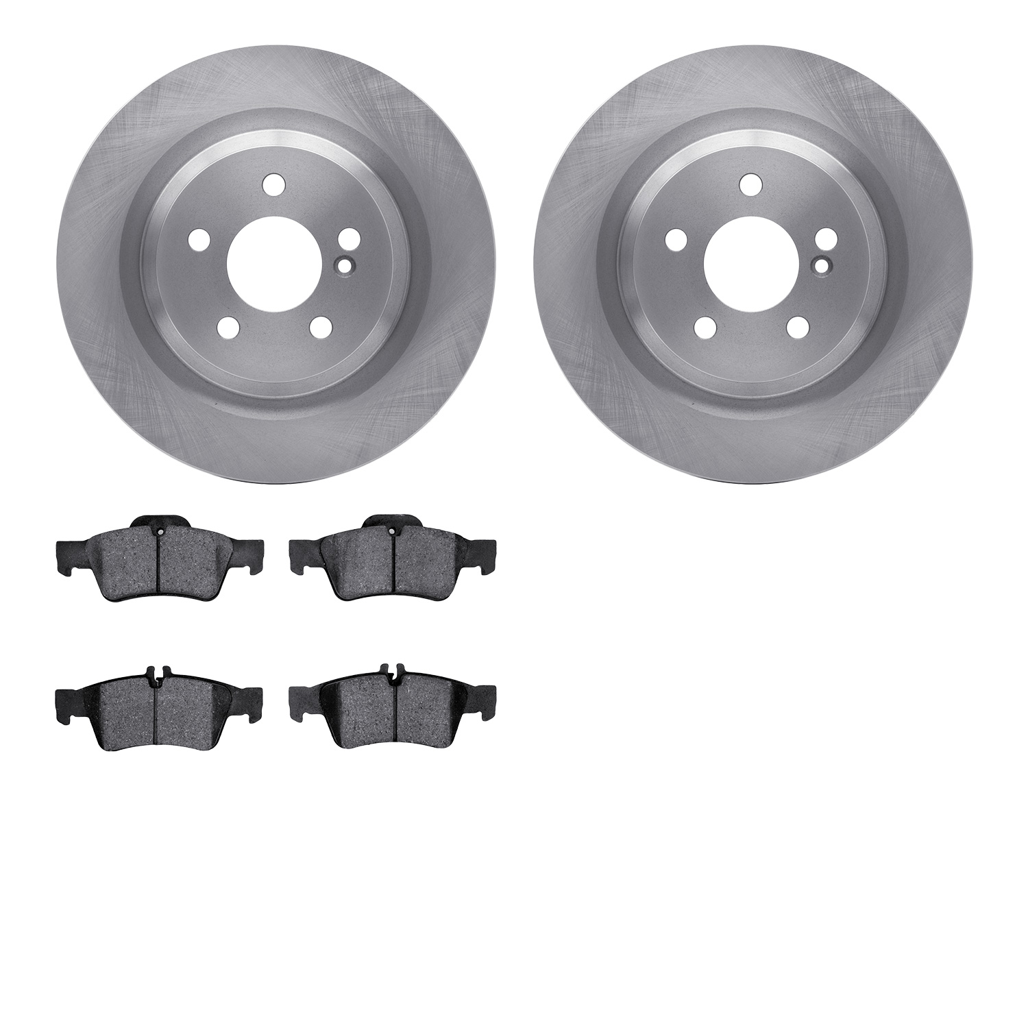 6502-63366 Brake Rotors w/5000 Advanced Brake Pads Kit, 2010-2014 Mercedes-Benz, Position: Rear