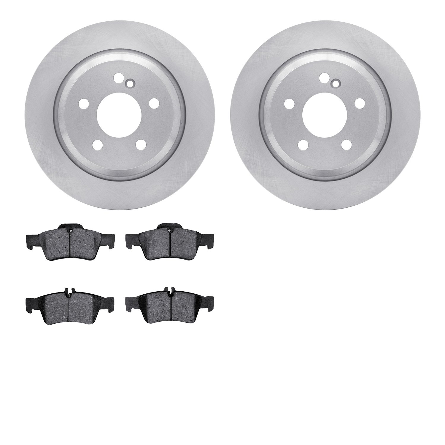 6502-63372 Brake Rotors w/5000 Advanced Brake Pads Kit, 2007-2009 Mercedes-Benz, Position: Rear