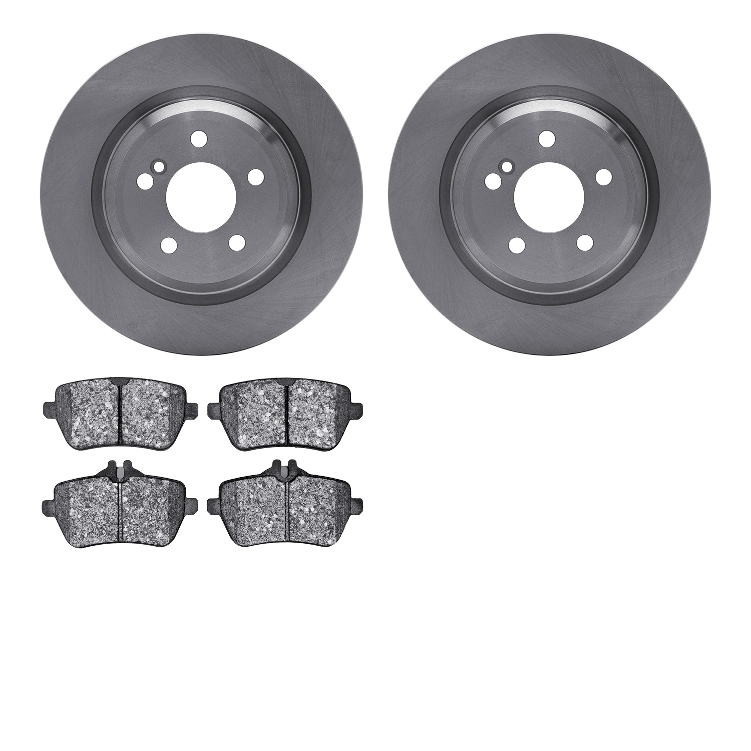 6502-63425 Brake Rotors w/5000 Advanced Brake Pads Kit, 2013-2020 Mercedes-Benz, Position: Rear