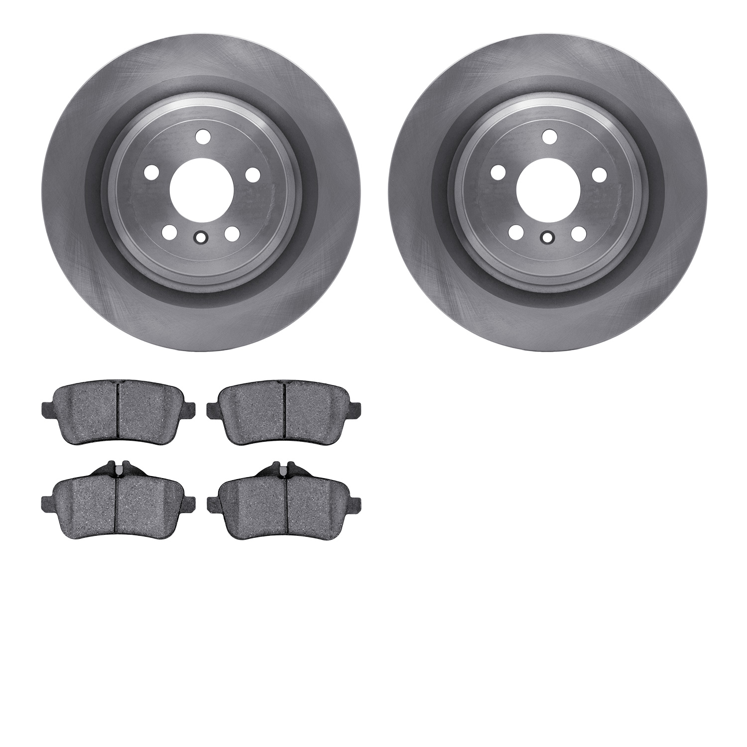 6502-63530 Brake Rotors w/5000 Advanced Brake Pads Kit, 2013-2019 Mercedes-Benz, Position: Rear