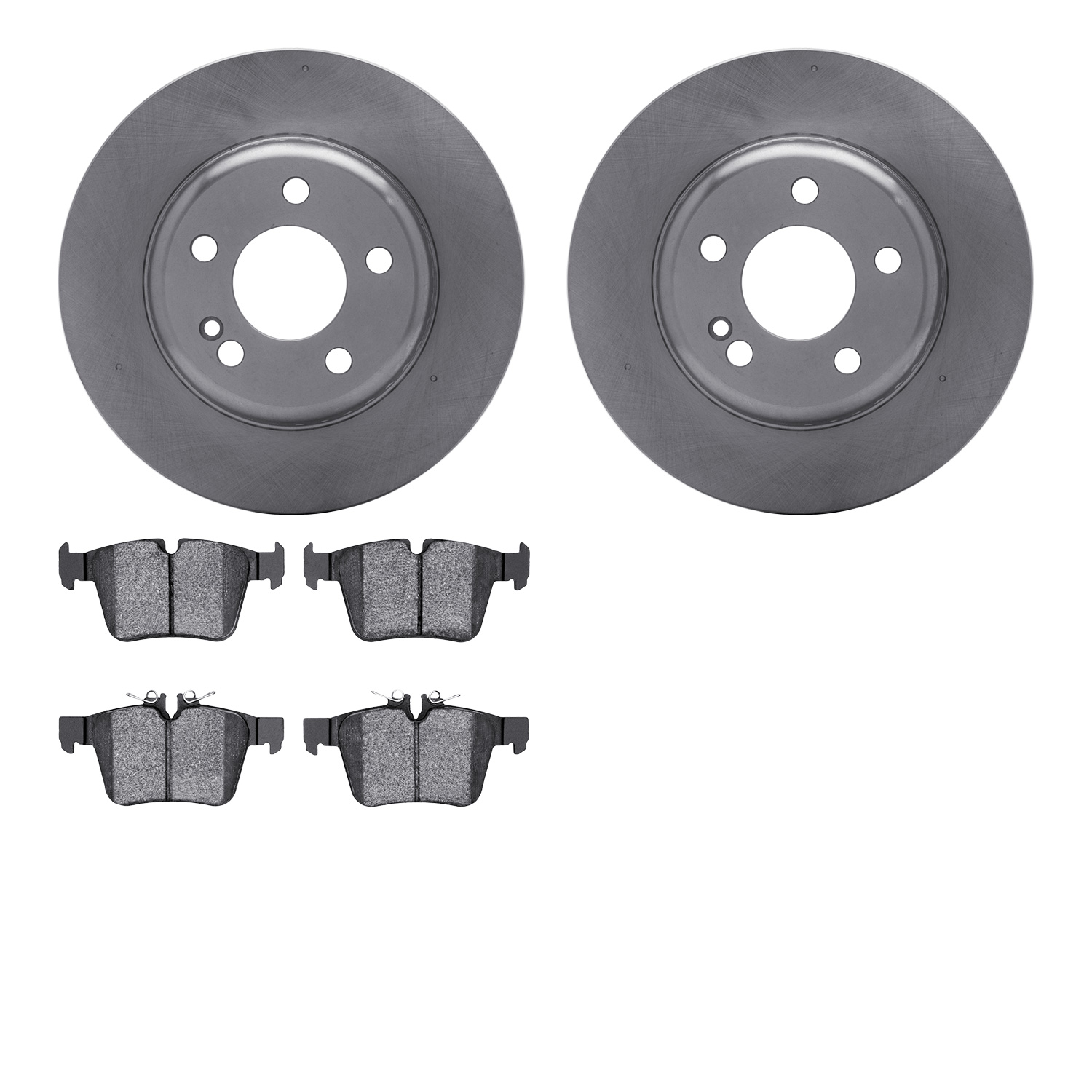 6502-63578 Brake Rotors w/5000 Advanced Brake Pads Kit, 2015-2021 Mercedes-Benz, Position: Rear