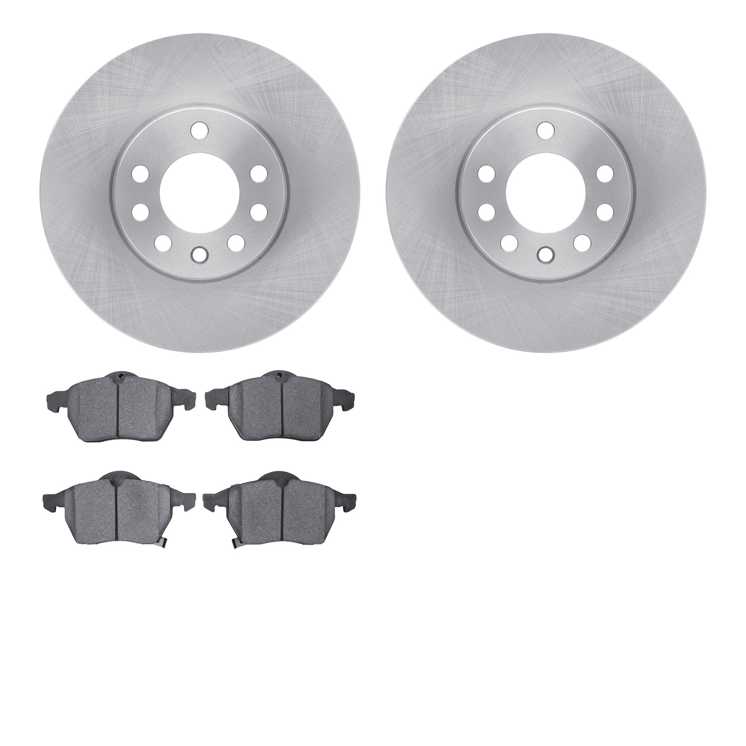 6502-65076 Brake Rotors w/5000 Advanced Brake Pads Kit, 1997-2006 GM, Position: Front