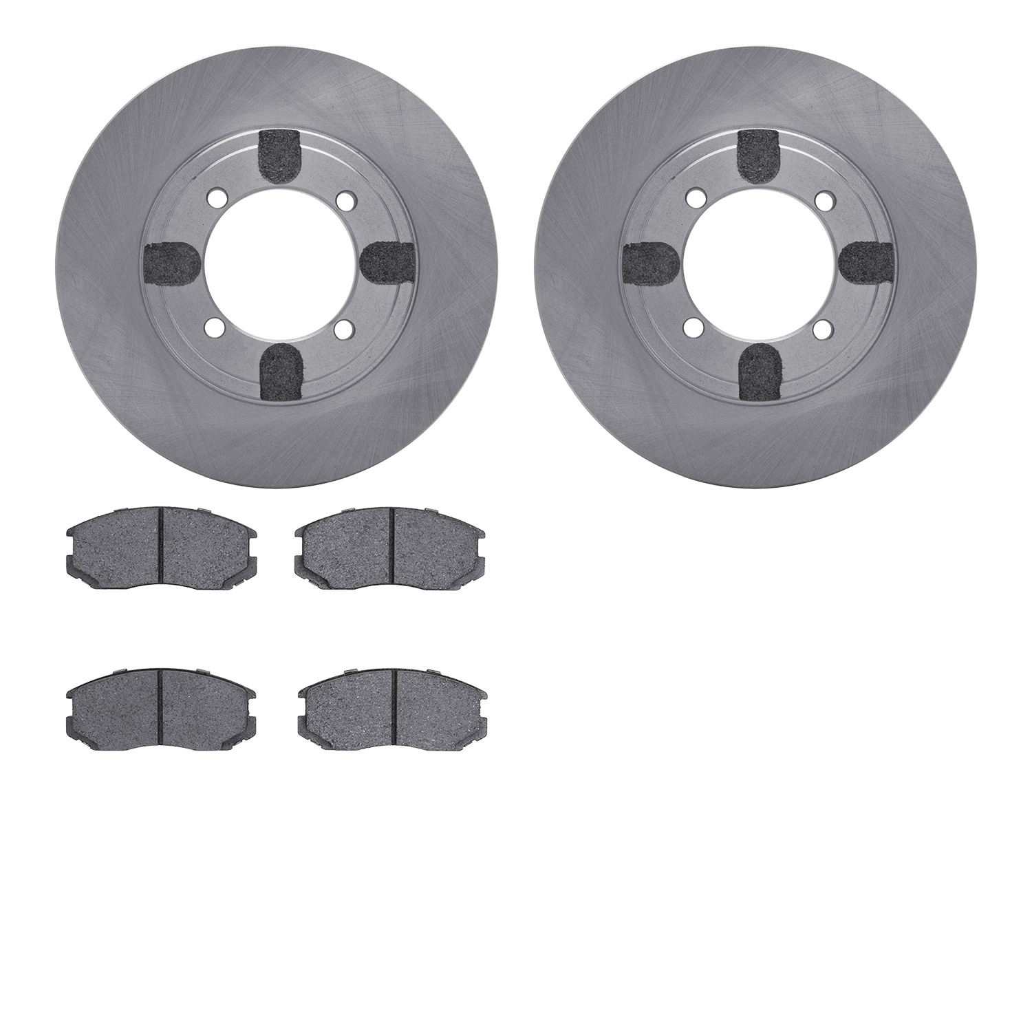 6502-72123 Brake Rotors w/5000 Advanced Brake Pads Kit, 1992-1992 Mitsubishi, Position: Front