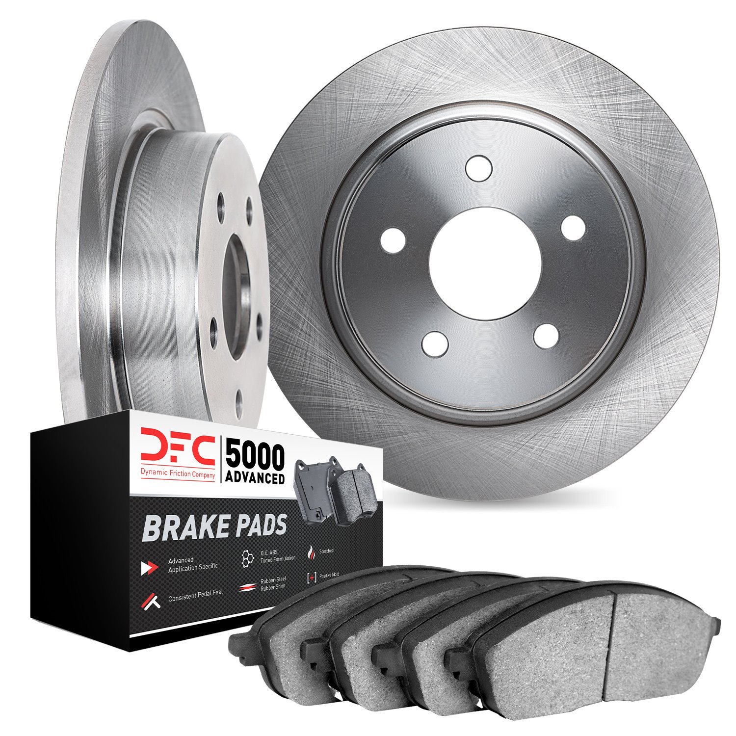6502-73000 Brake Rotors w/5000 Advanced Brake Pads Kit, Fits Select Audi/Volkswagen, Position: Rear