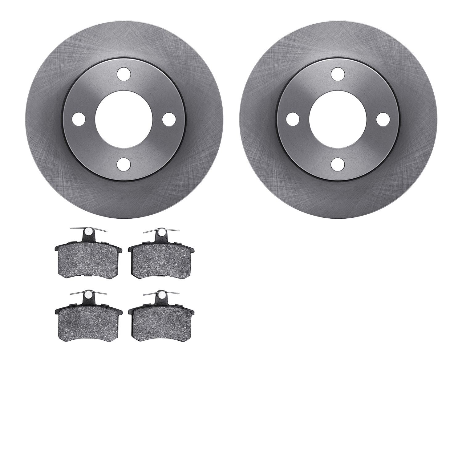 6502-73148 Brake Rotors w/5000 Advanced Brake Pads Kit, 1989-1991 Audi/Volkswagen, Position: Rear