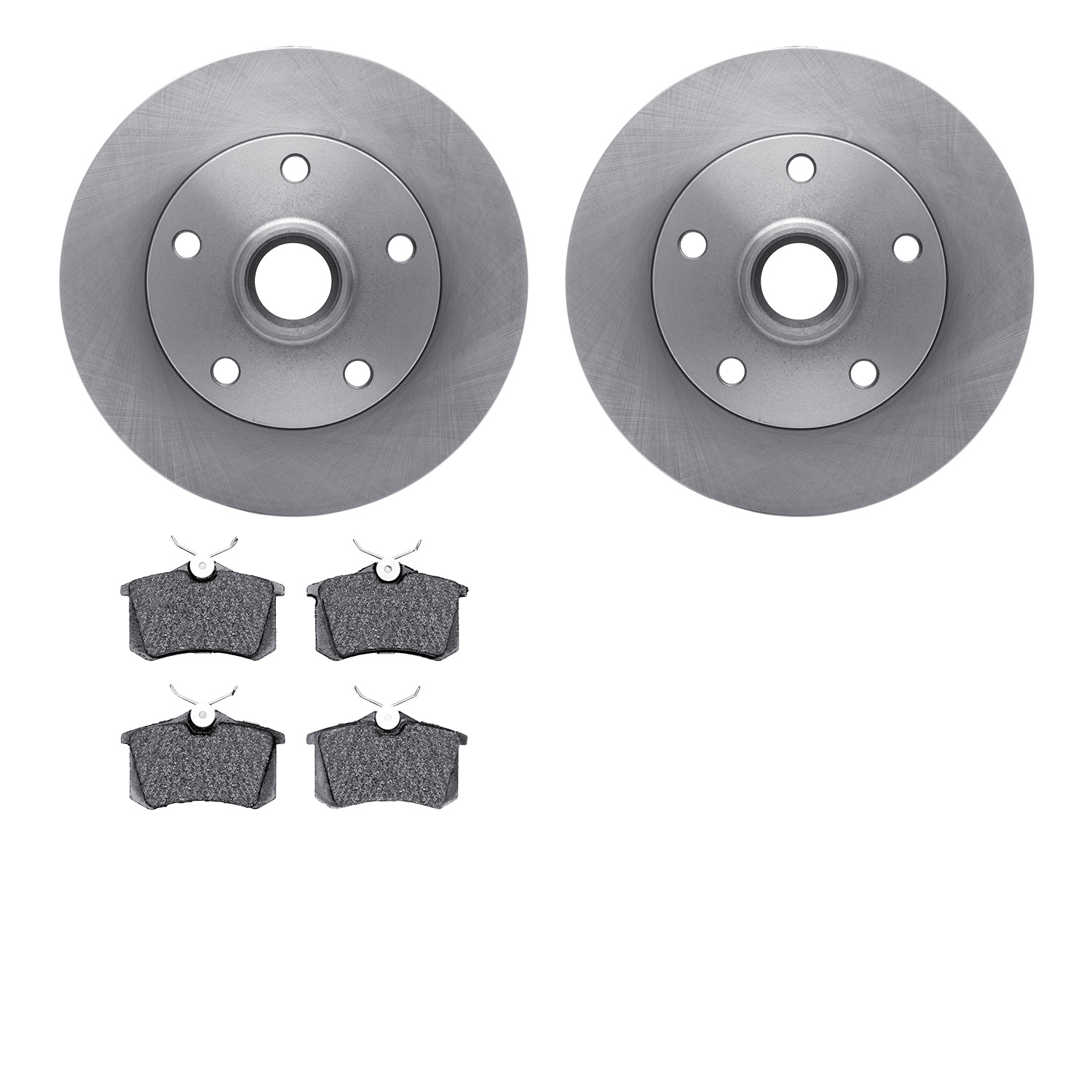 6502-73155 Brake Rotors w/5000 Advanced Brake Pads Kit, 2000-2008 Audi/Volkswagen, Position: Rear