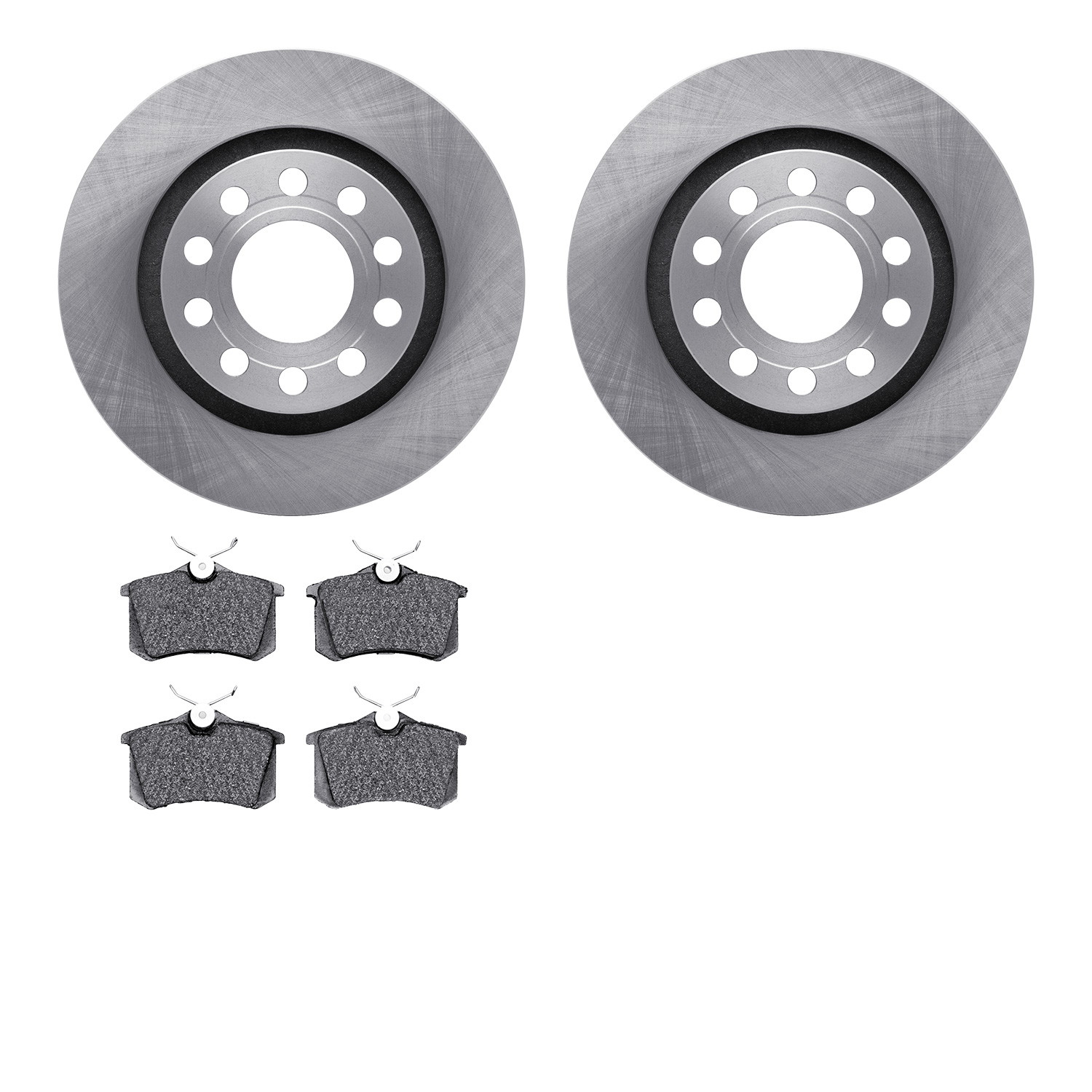 6502-73219 Brake Rotors w/5000 Advanced Brake Pads Kit, 2004-2005 Audi/Volkswagen, Position: Rear