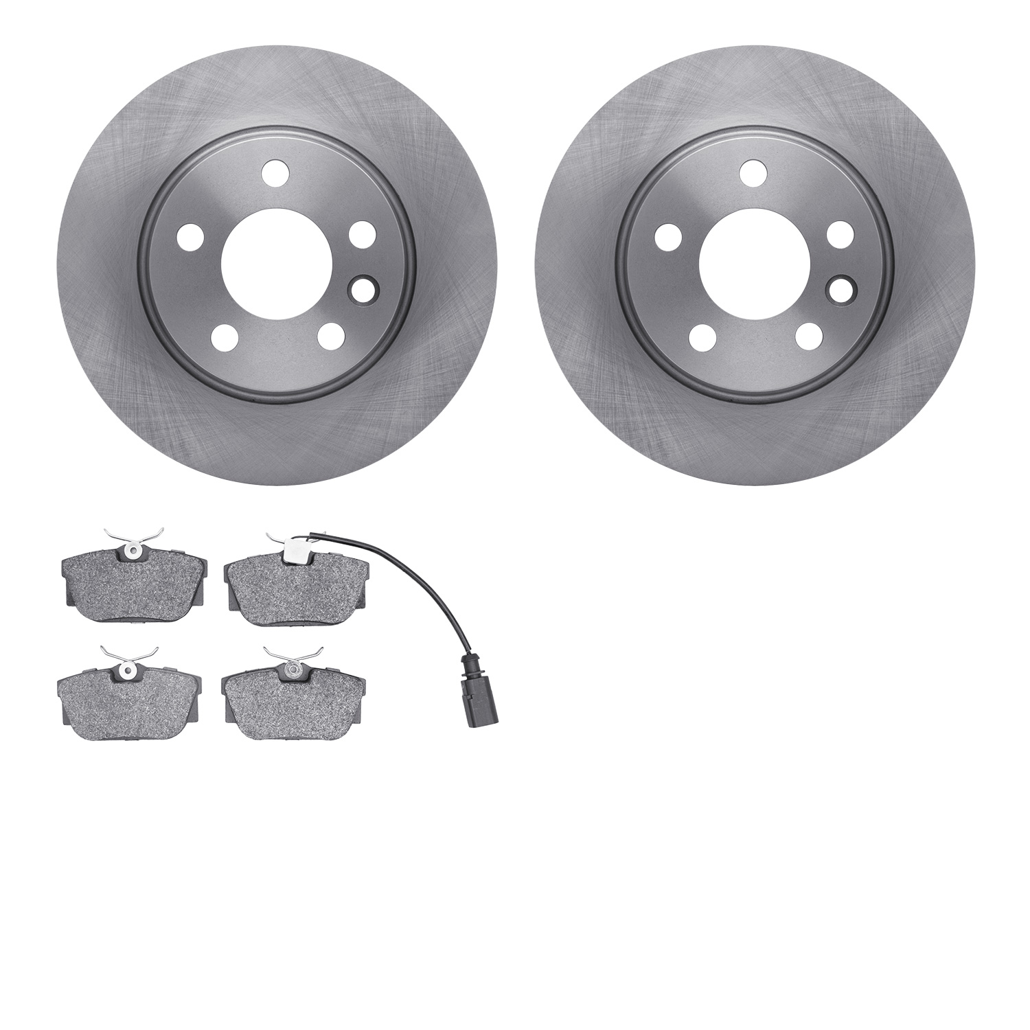 6502-74242 Brake Rotors w/5000 Advanced Brake Pads Kit, 2000-2000 Audi/Volkswagen, Position: Rear