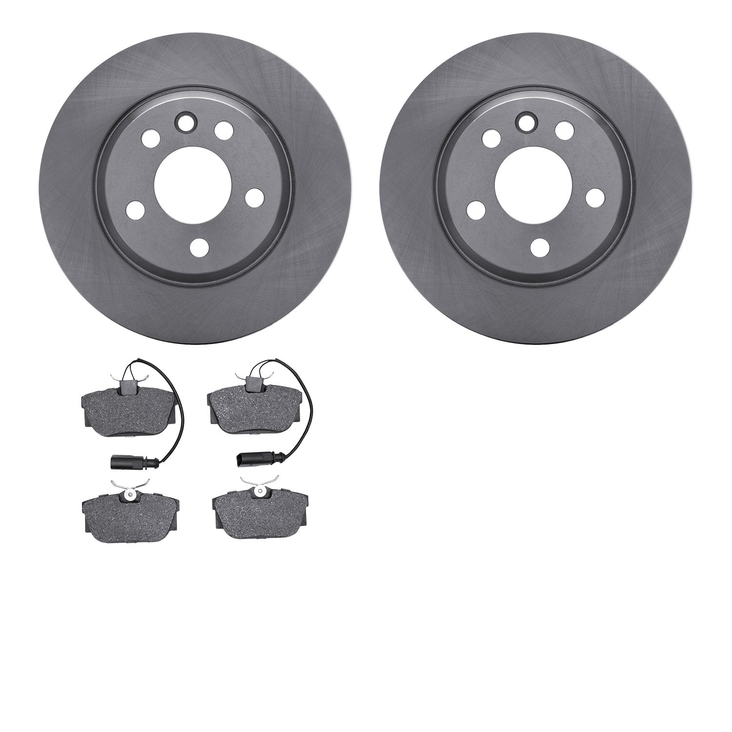 6502-74255 Brake Rotors w/5000 Advanced Brake Pads Kit, 2001-2003 Audi/Volkswagen, Position: Rear